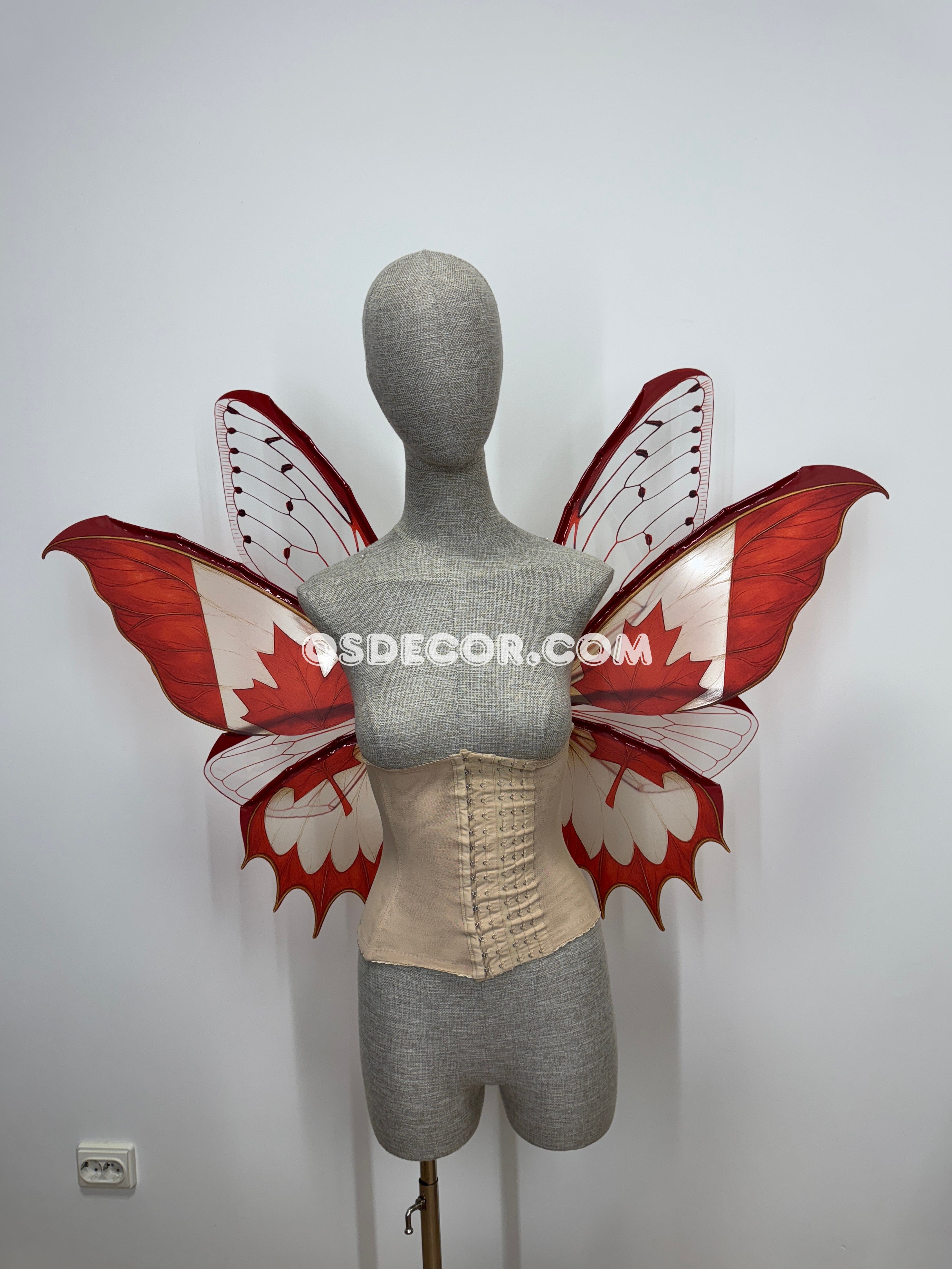 Red Canada Butterfly Fairy Maple Leaf Wings