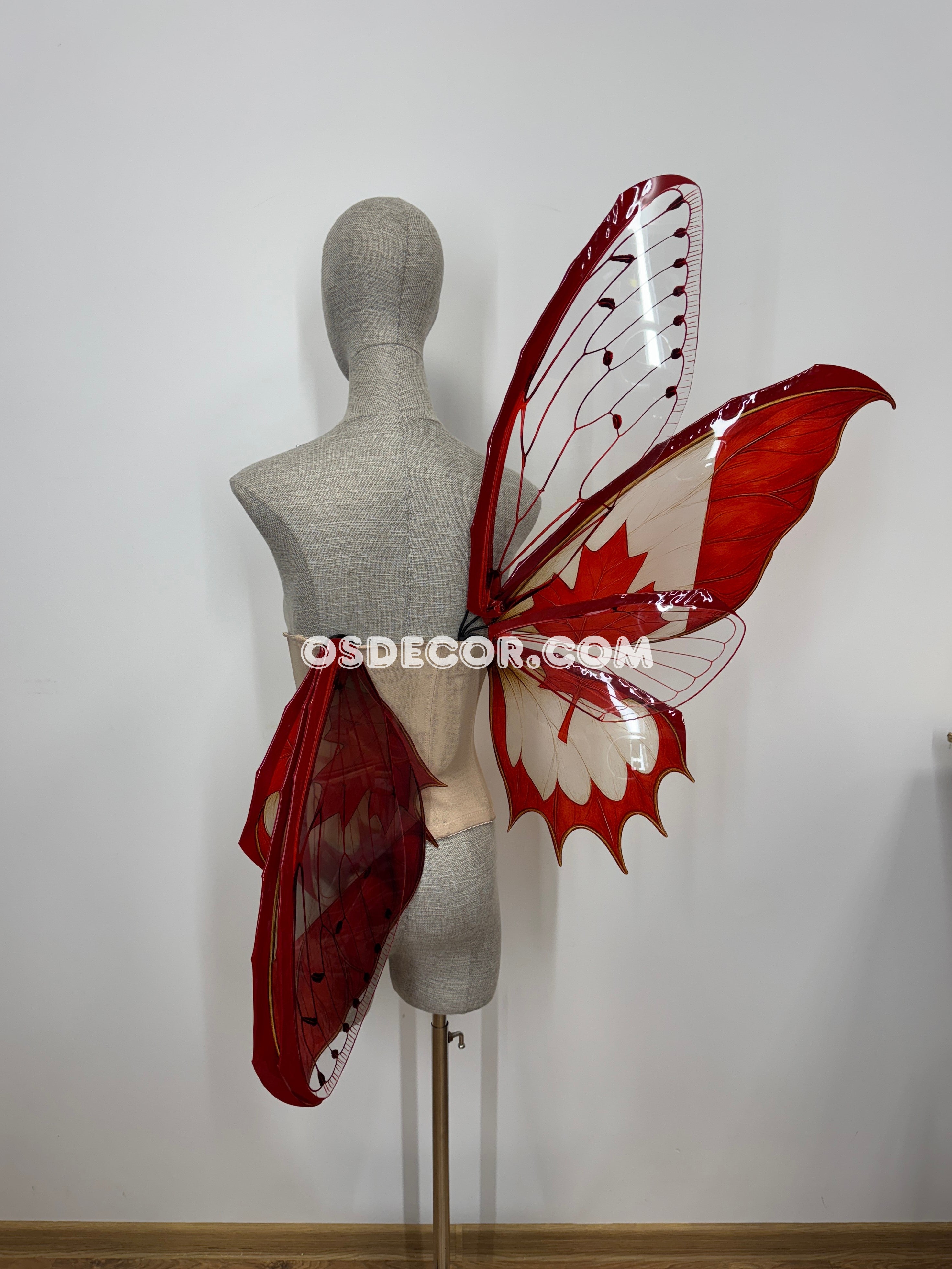 Red Canada Butterfly Fairy Maple Leaf Wings