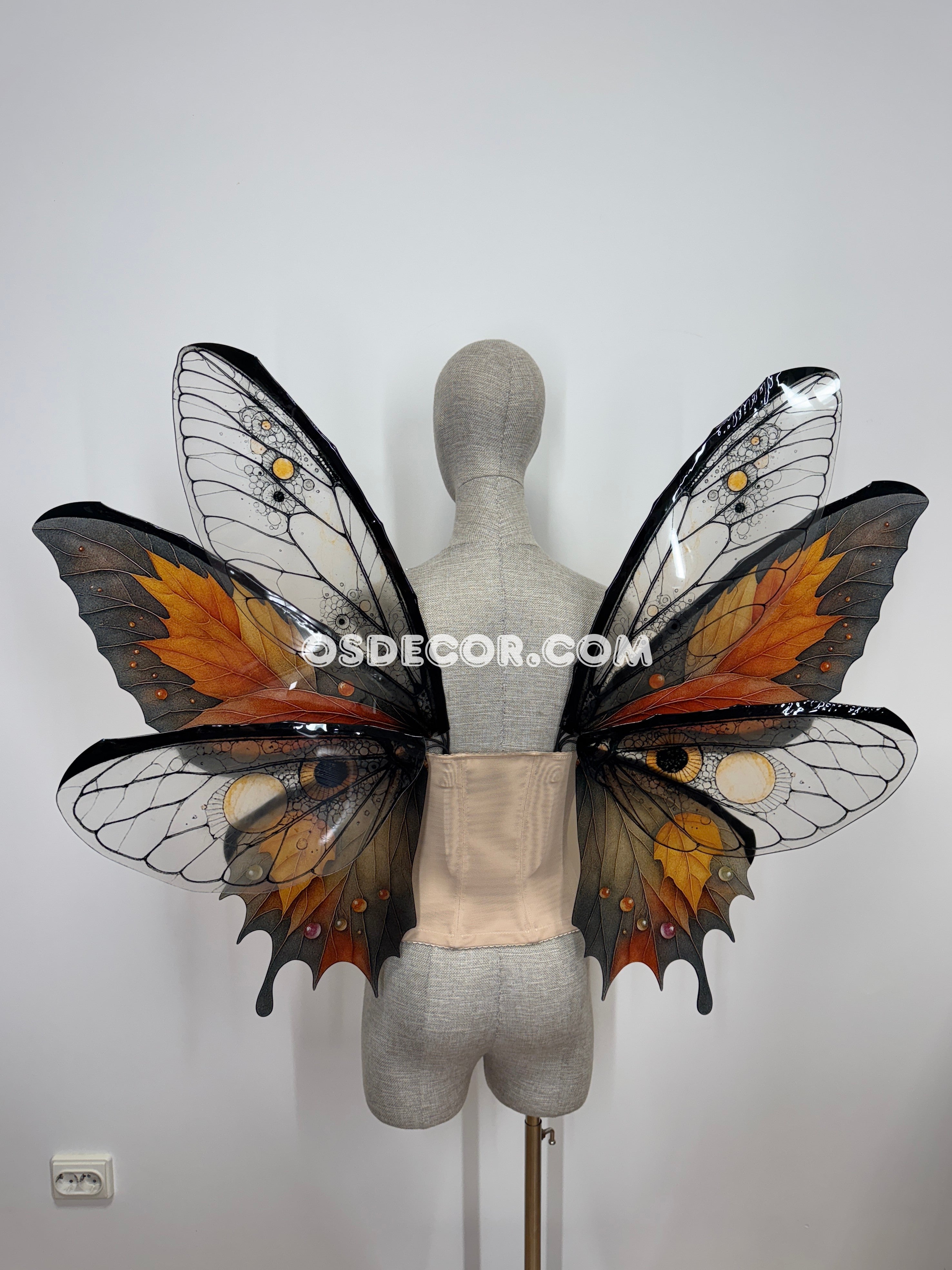 Orange Brown Leaves Fairy Wings