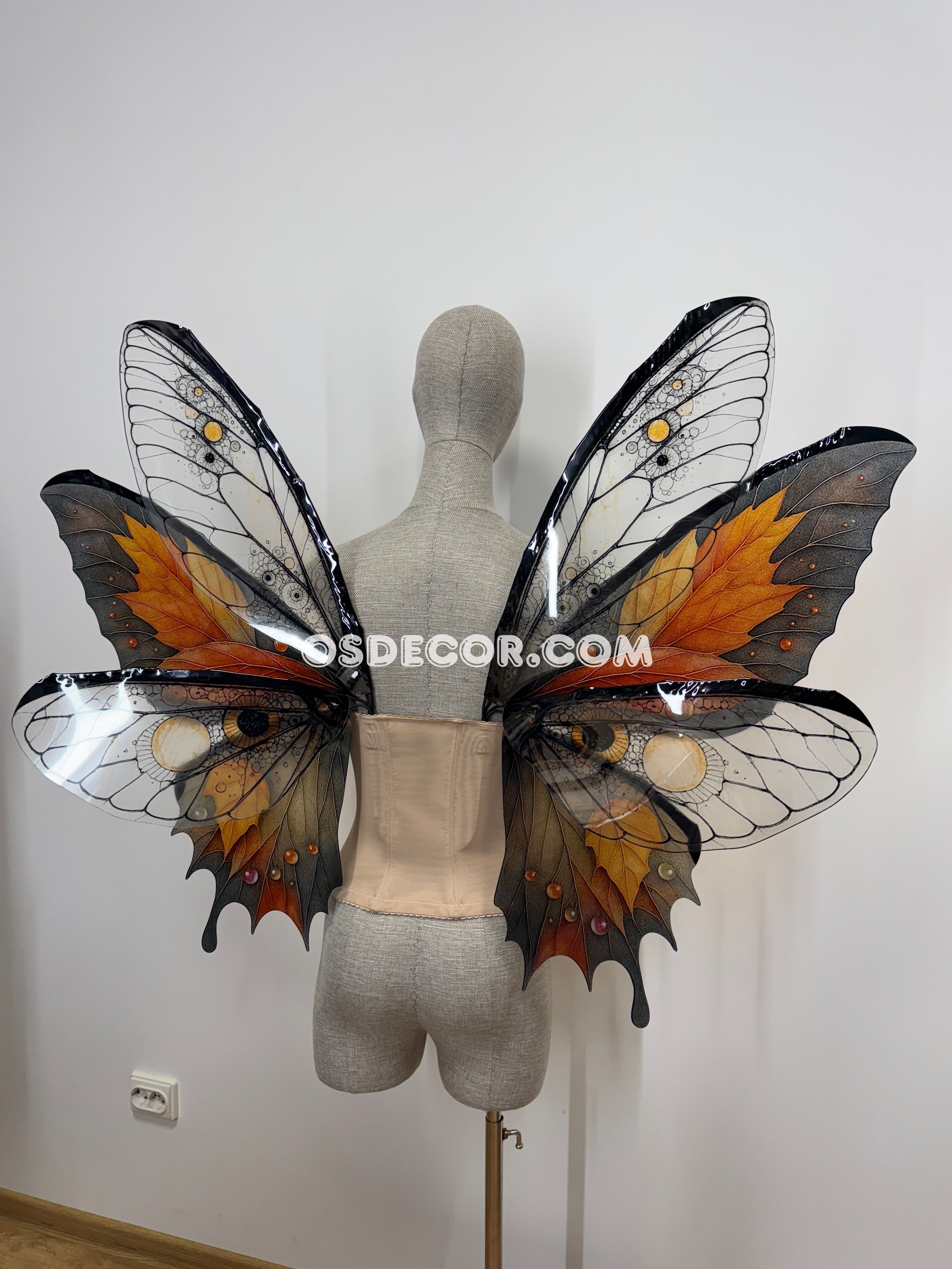 Orange Brown Leaves Fairy Wings