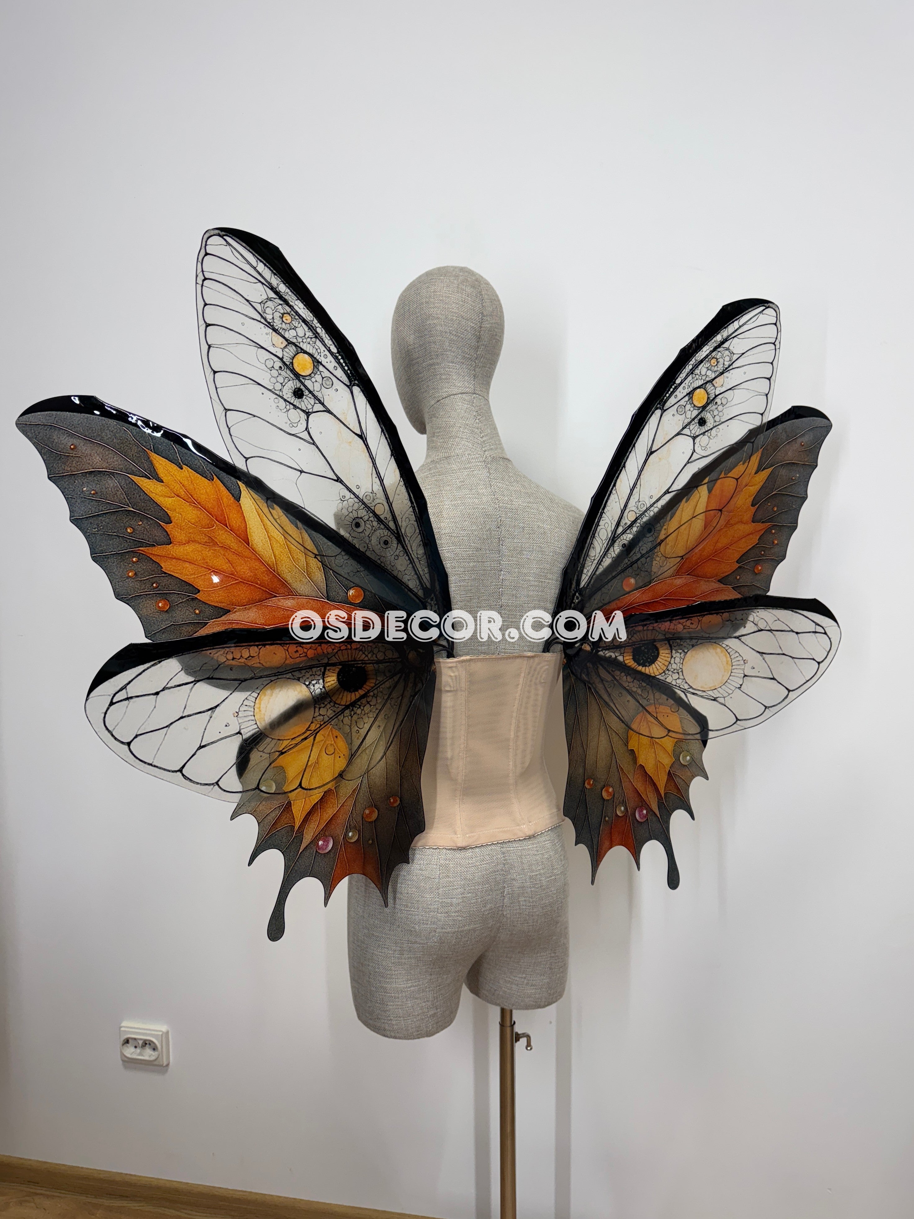 Orange Brown Leaves Fairy Wings