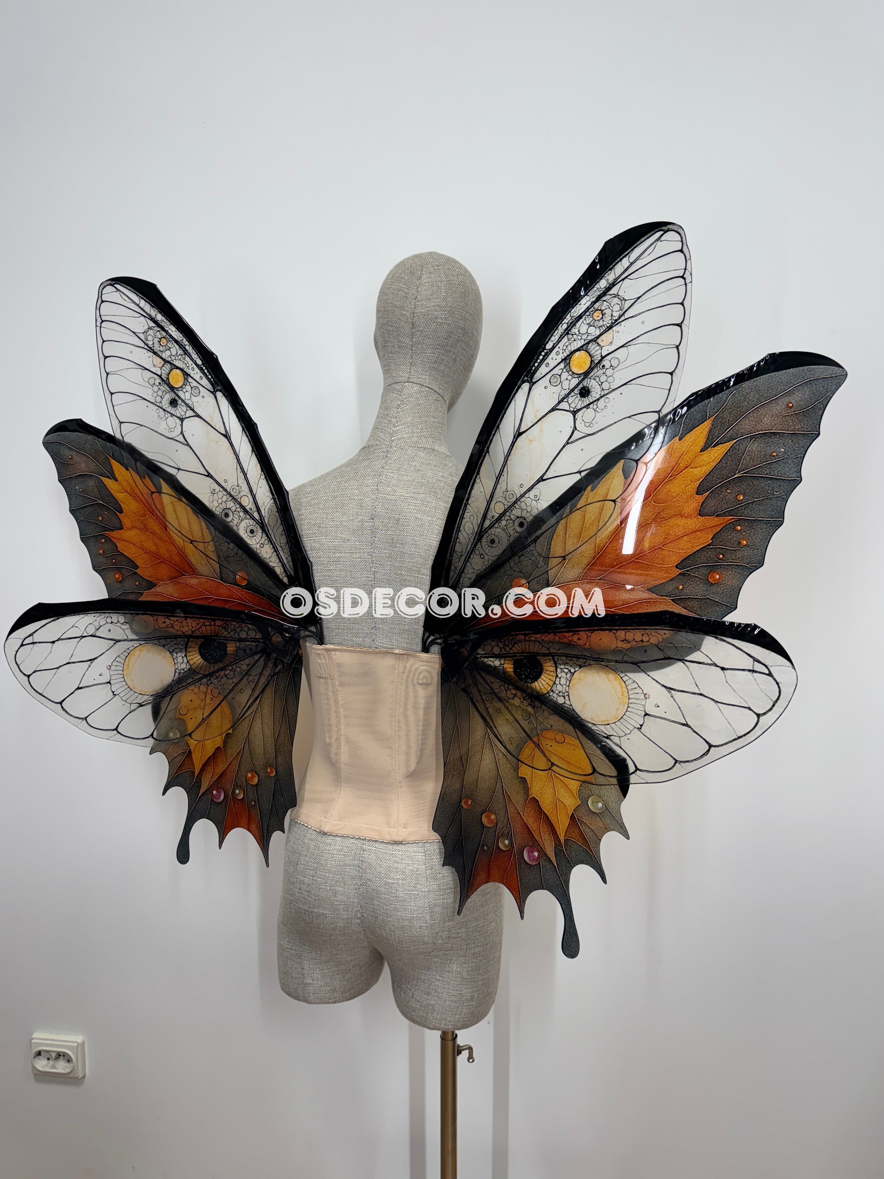 Orange Brown Leaves Fairy Wings
