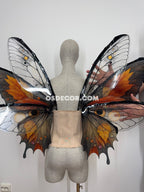 Orange Brown Leaves Fairy Wings