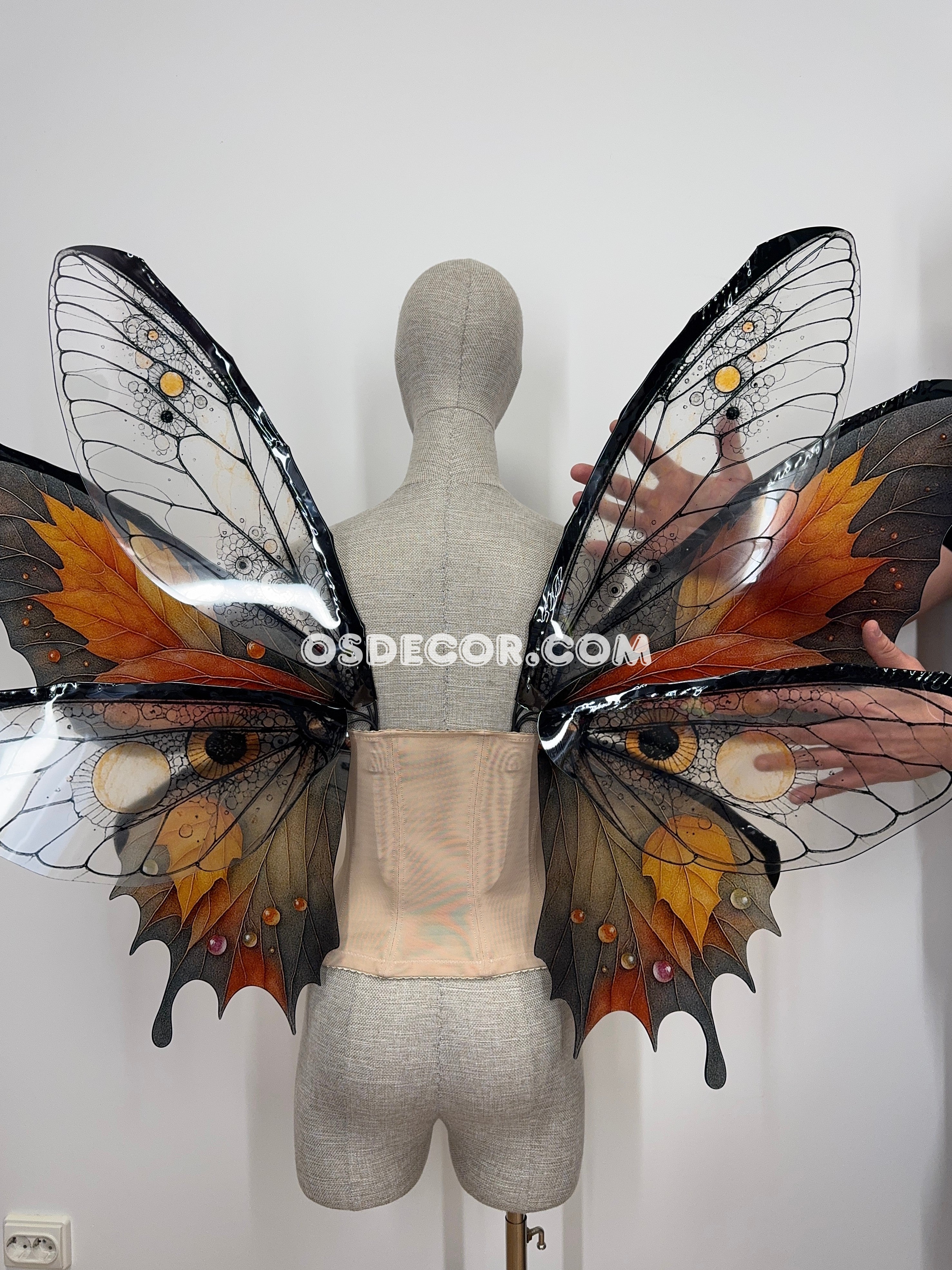 Orange Brown Leaves Fairy Wings