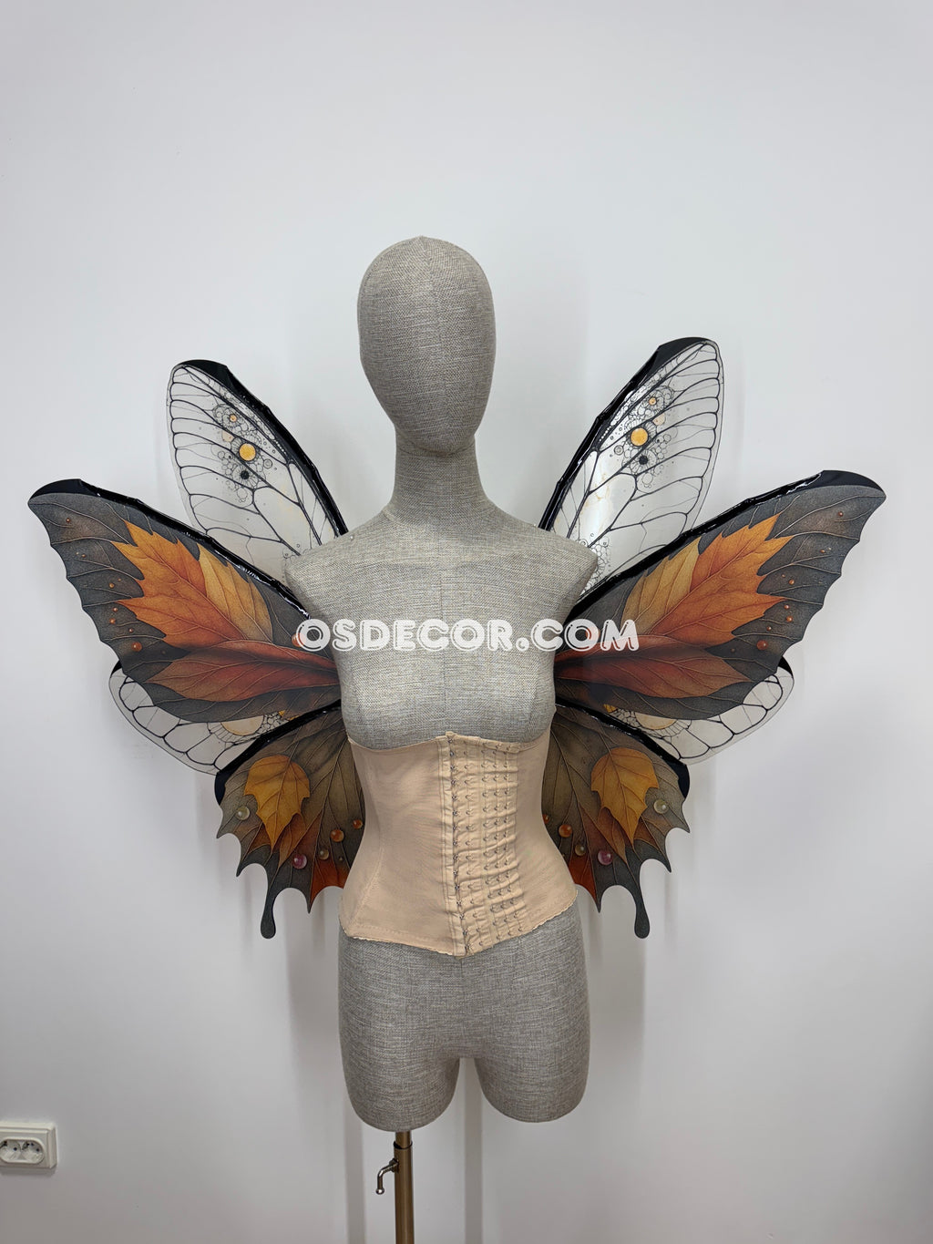 Orange Brown Leaves Fairy Wings