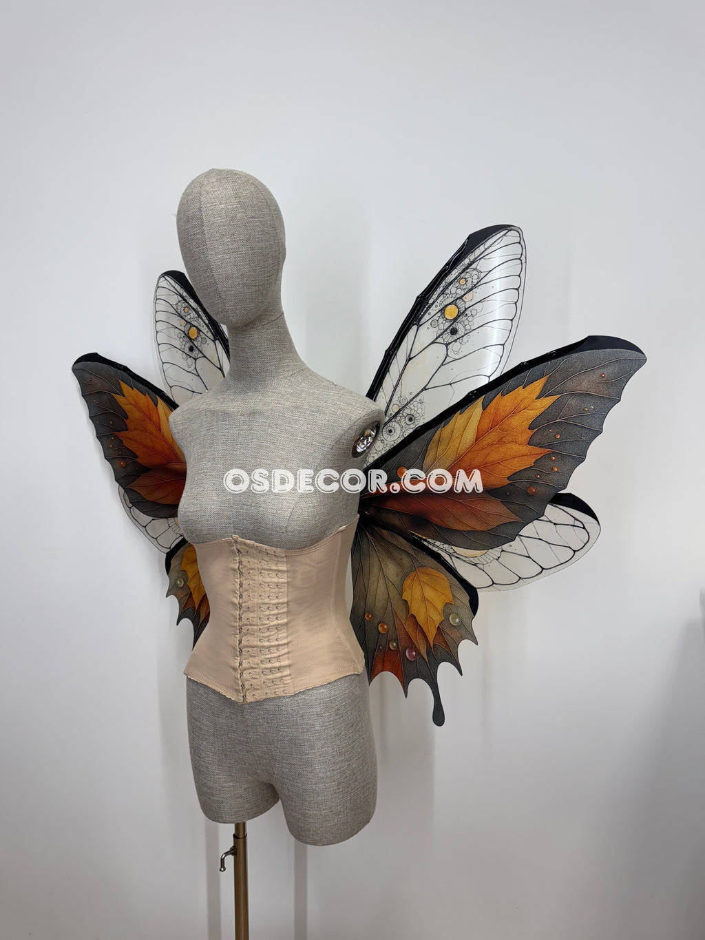Orange Brown Leaves Fairy Wings