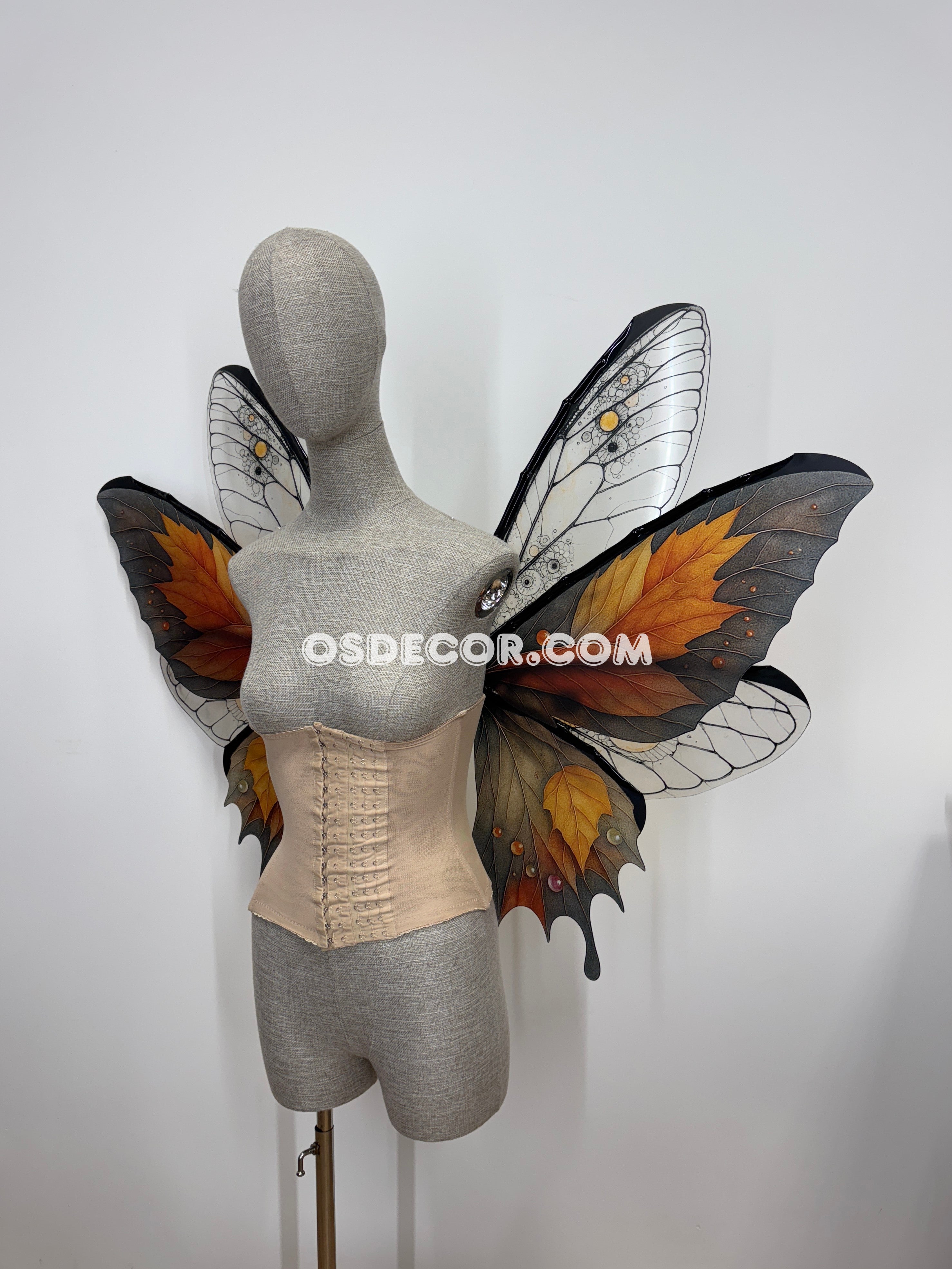 Orange Brown Leaves Fairy Wings