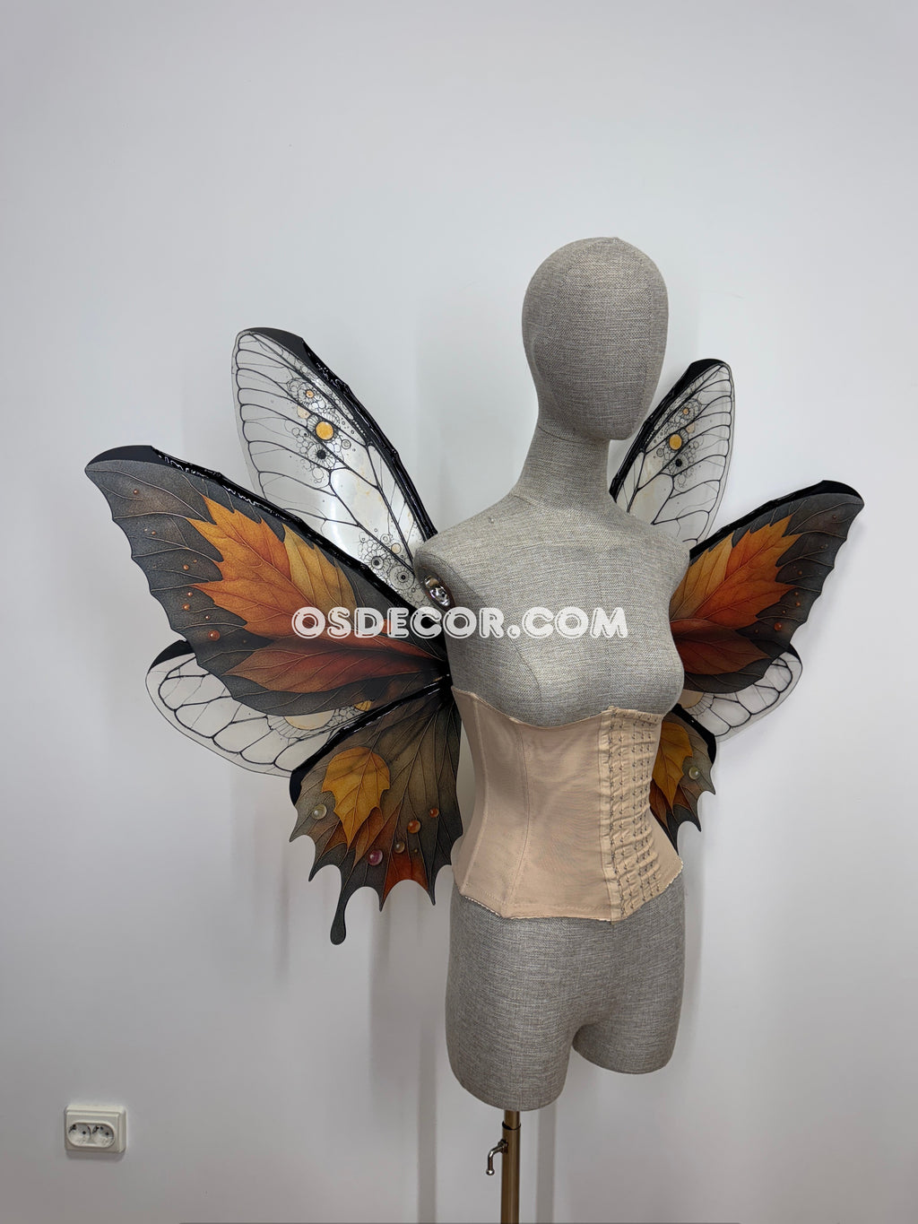 Orange Brown Leaves Fairy Wings