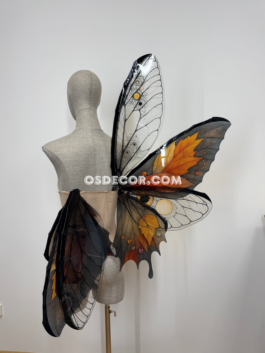 Orange Brown Leaves Fairy Wings