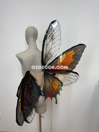 Orange Brown Leaves Fairy Wings