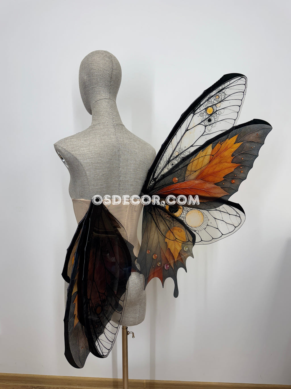 Orange Brown Leaves Fairy Wings