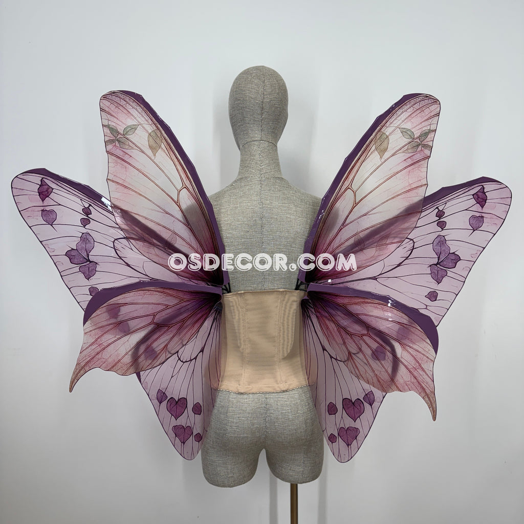 Pink Leaves Fairy Wings