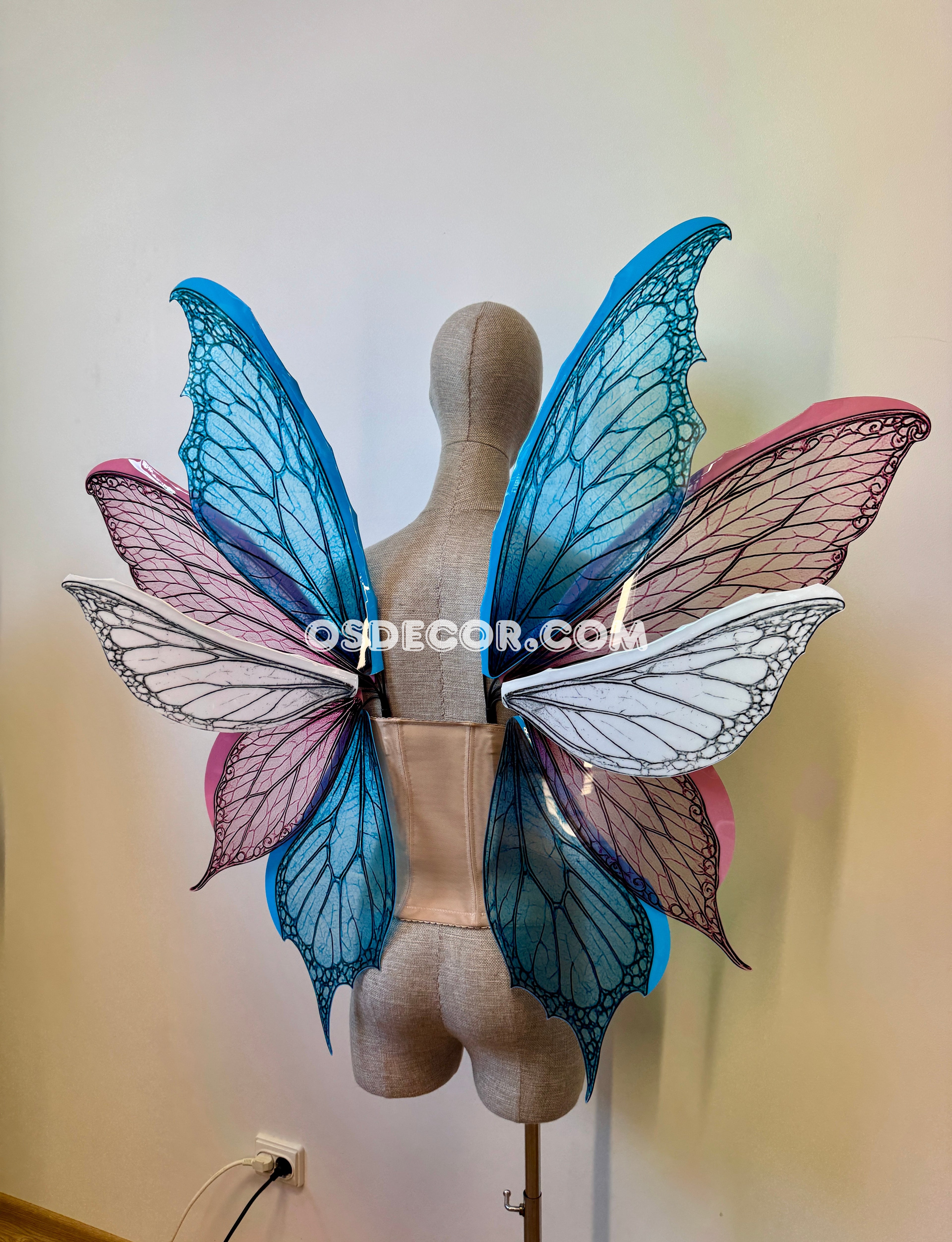 Blue Pink White Fairy Wings