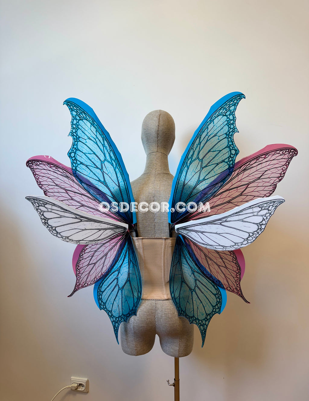 Blue Pink White Fairy Wings