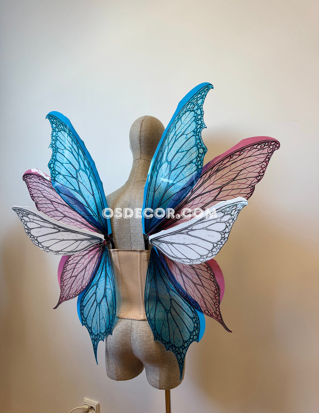 Blue Pink White Fairy Wings