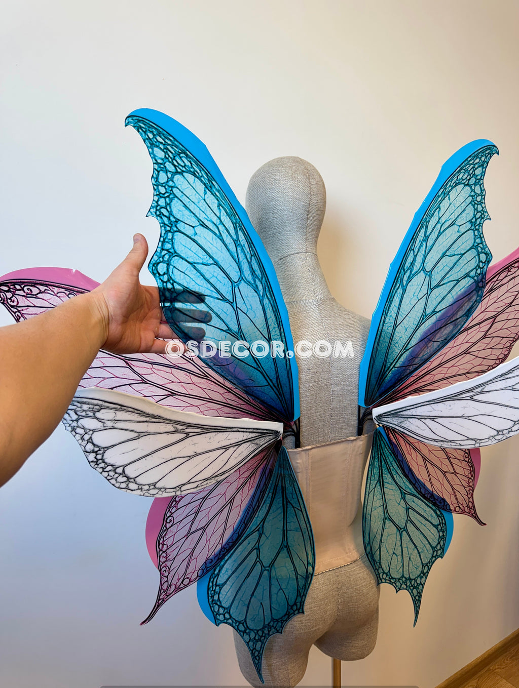 Blue Pink White Fairy Wings