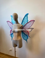 Blue Pink White Fairy Wings