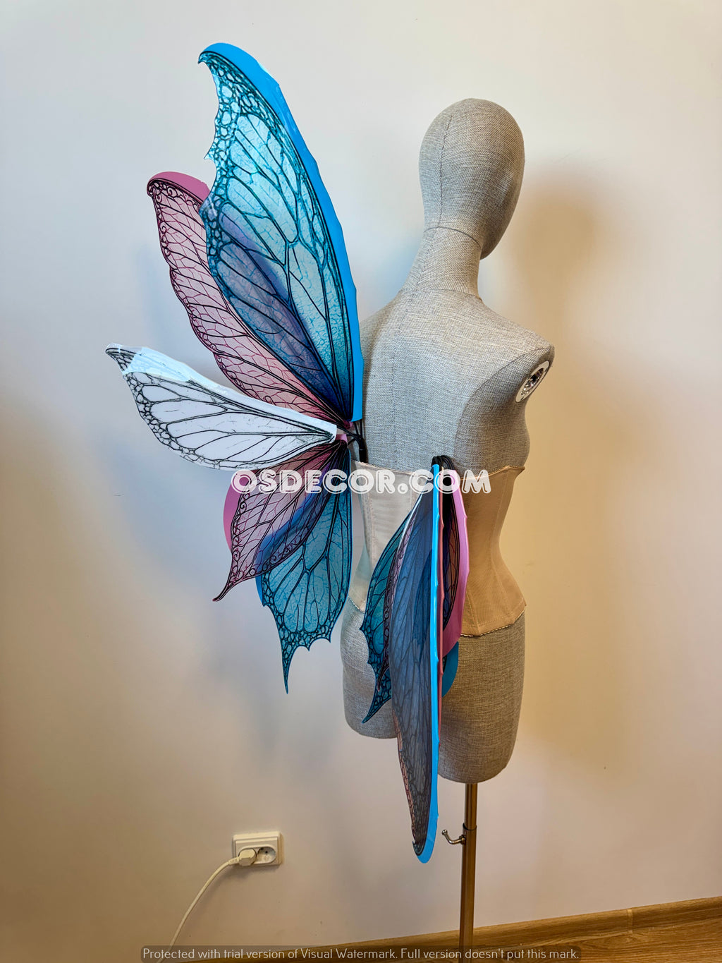 Blue Pink White Fairy Wings