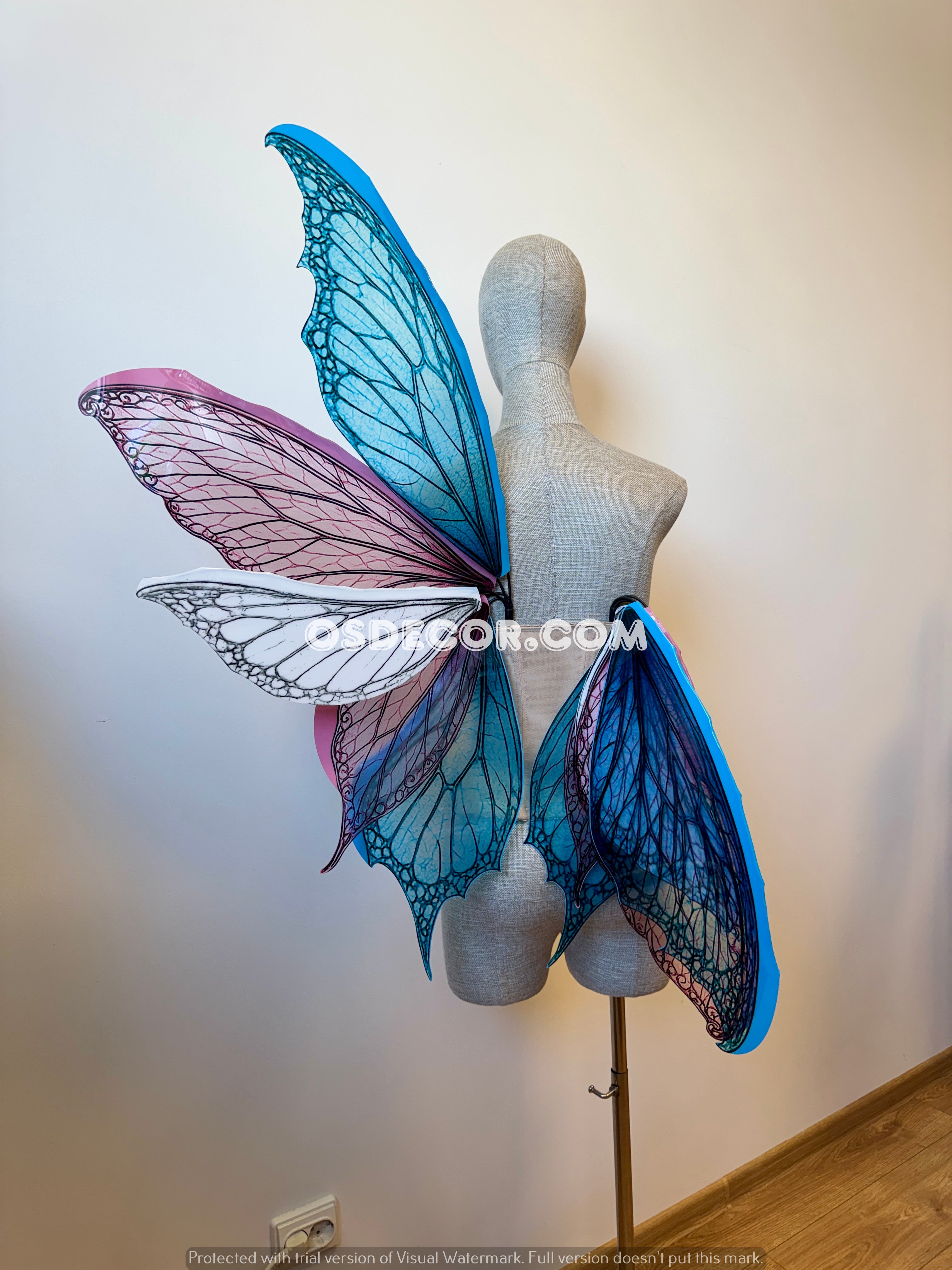 Blue Pink White Fairy Wings