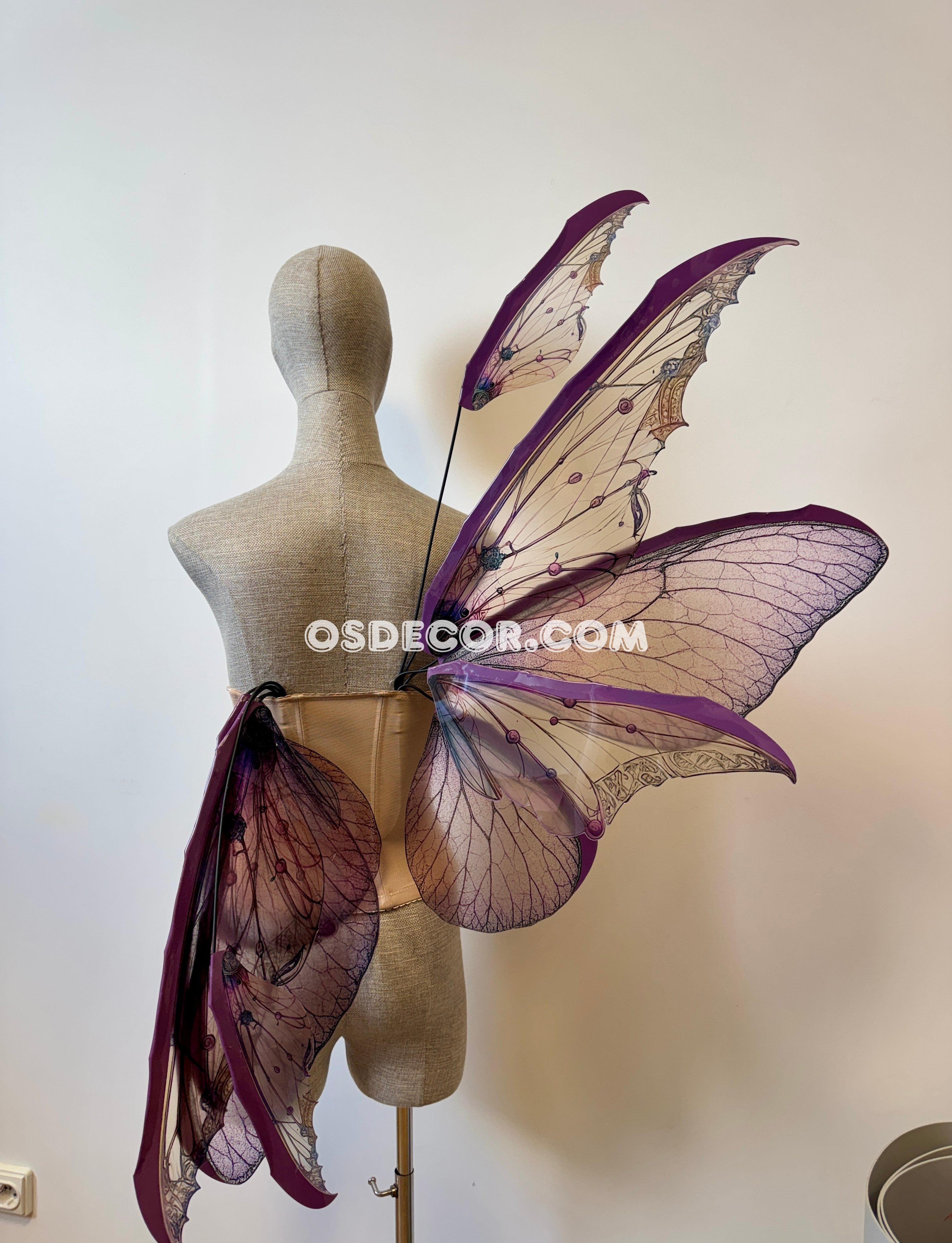 Pink Leaves Fairy Wings
