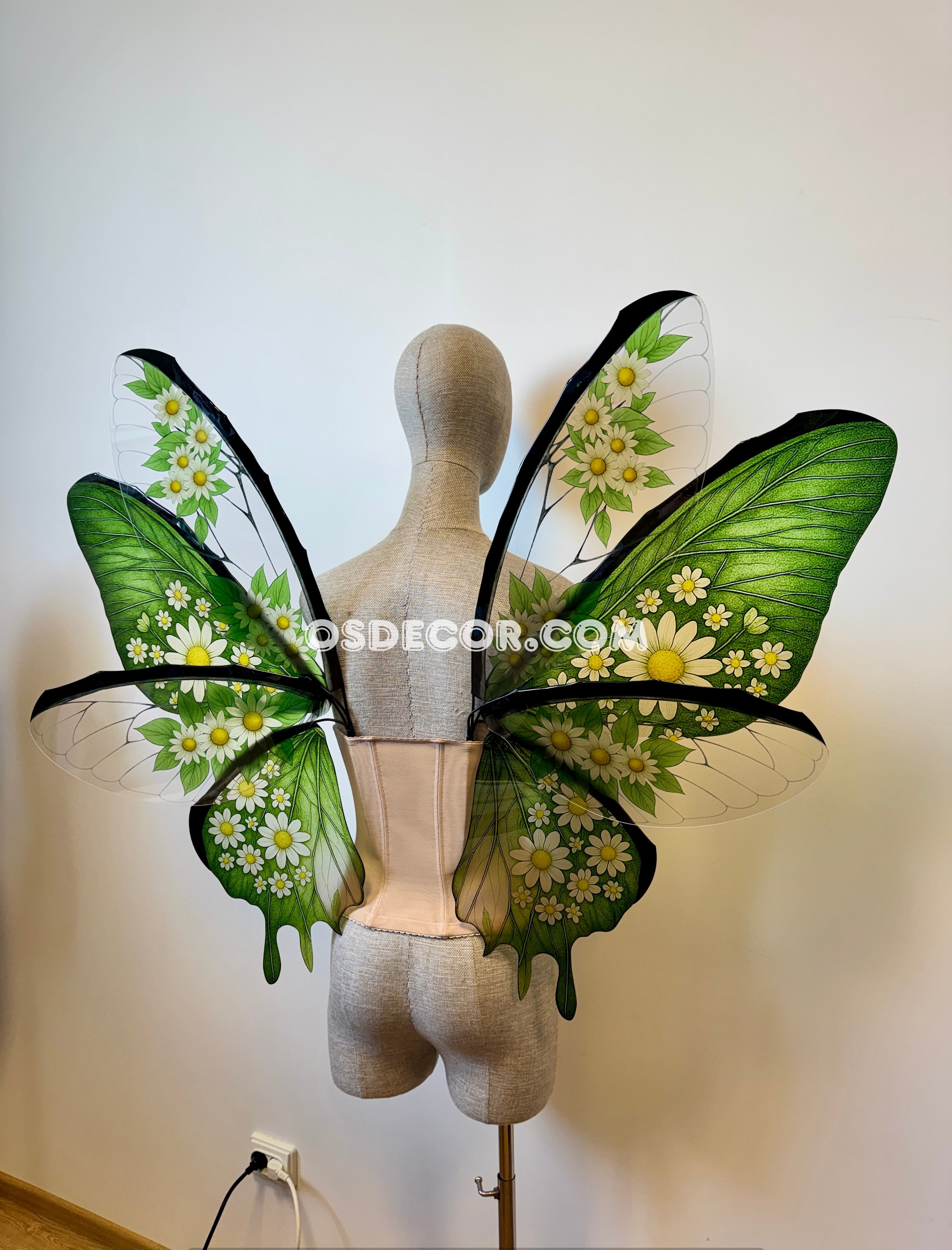 Green Flower Butterfly Fairy Wings