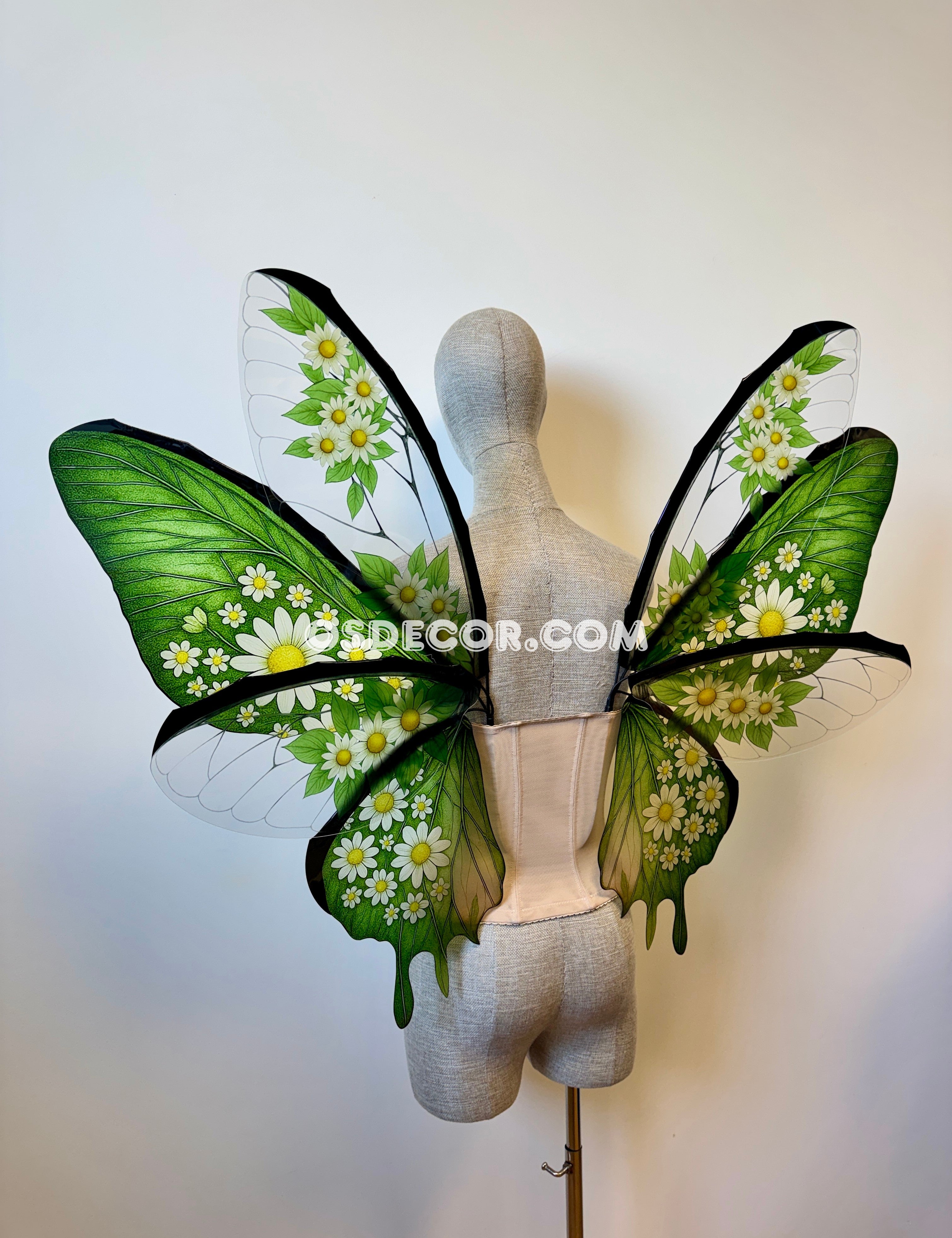 Green Flower Butterfly Fairy Wings