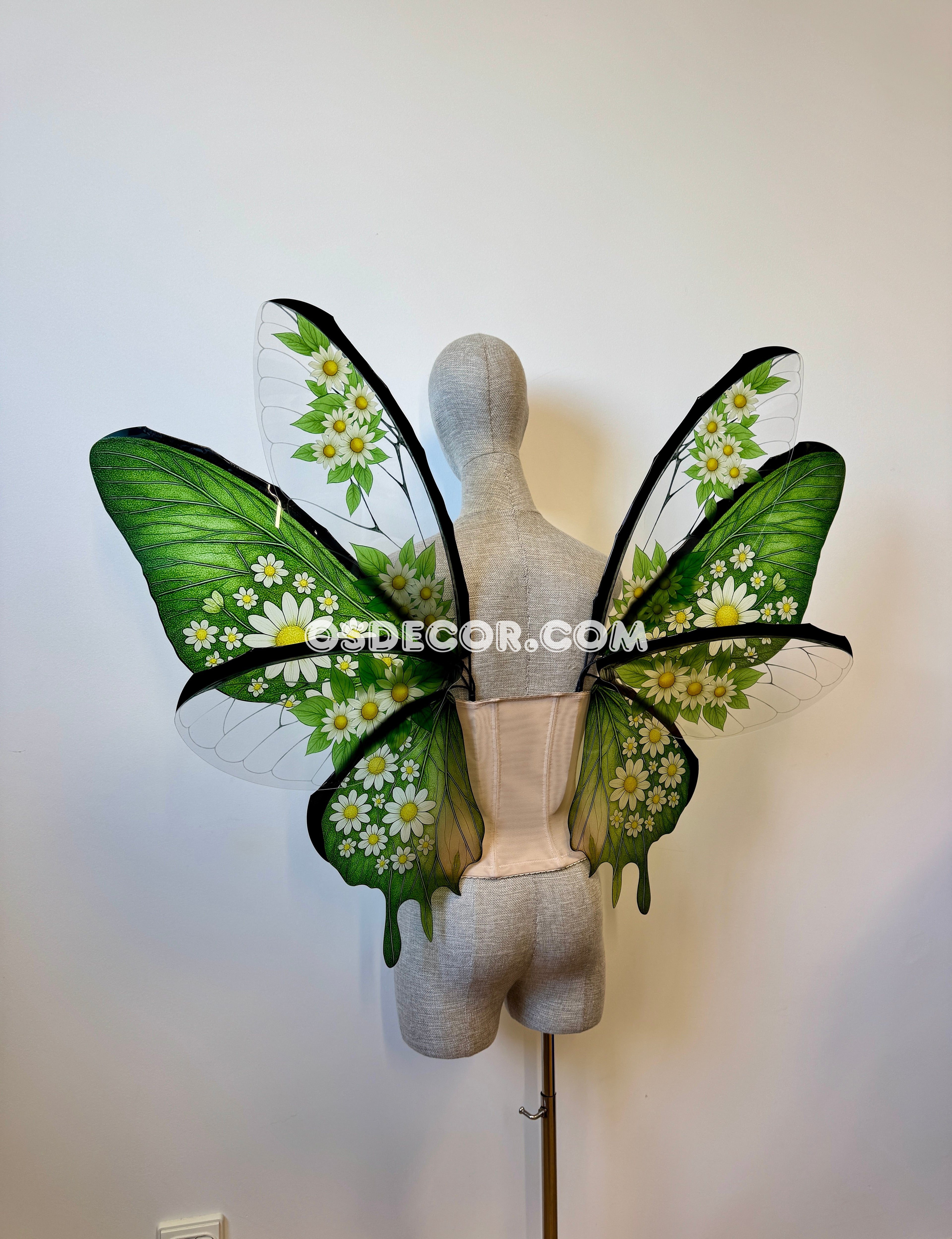 Green Flower Butterfly Fairy Wings