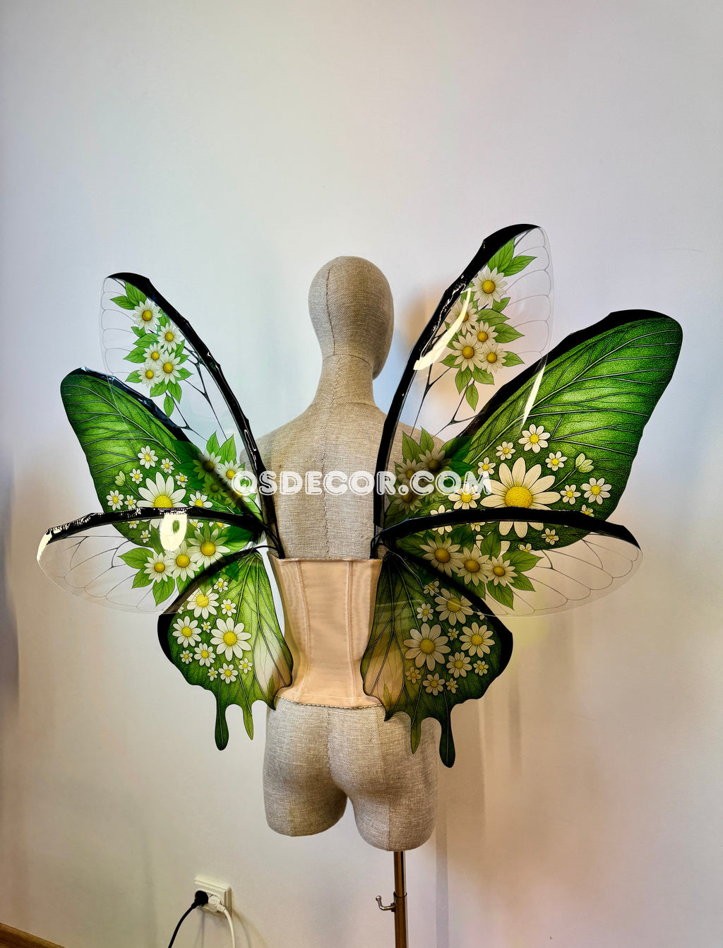 Green Flower Butterfly Fairy Wings