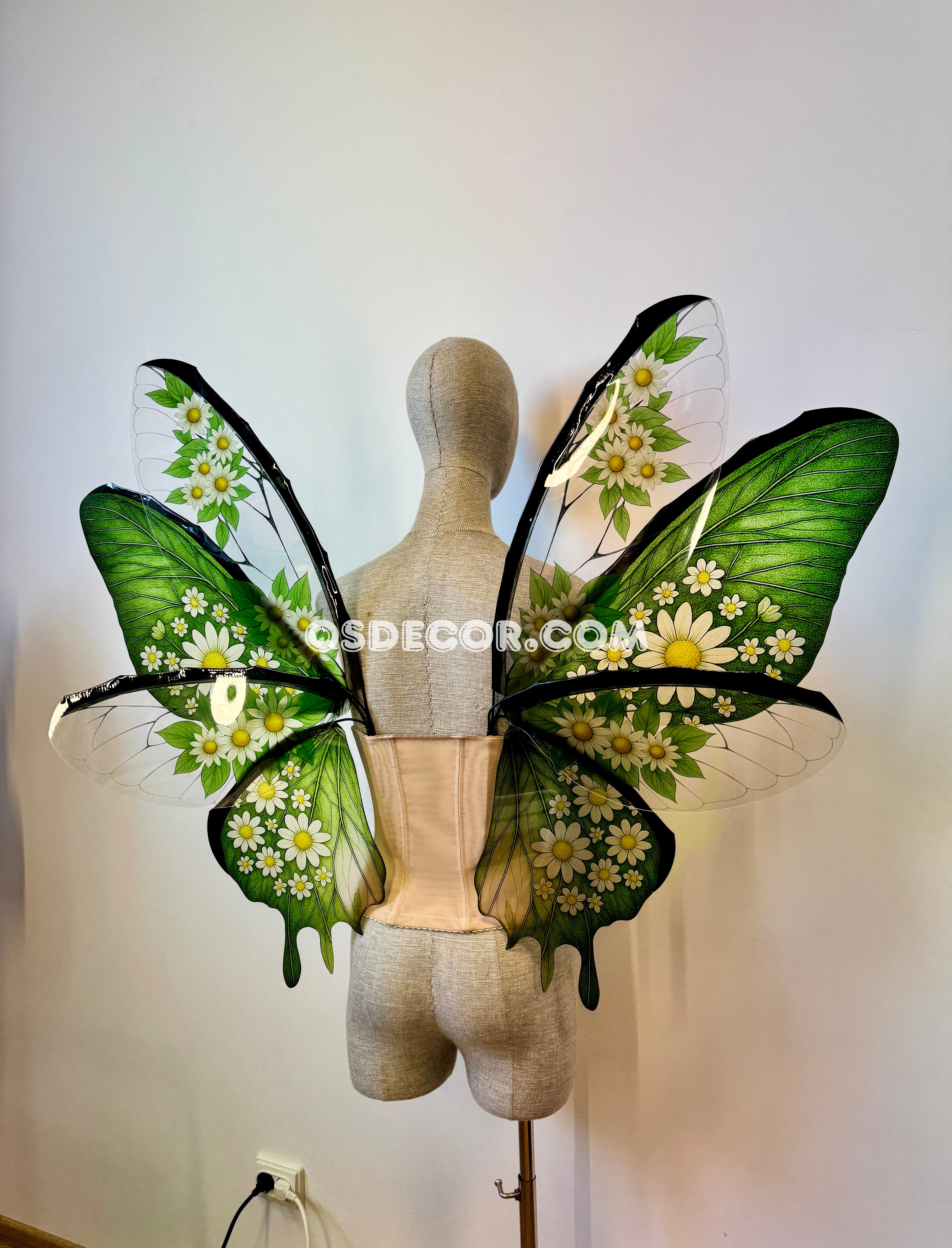 Green Flower Butterfly Fairy Wings