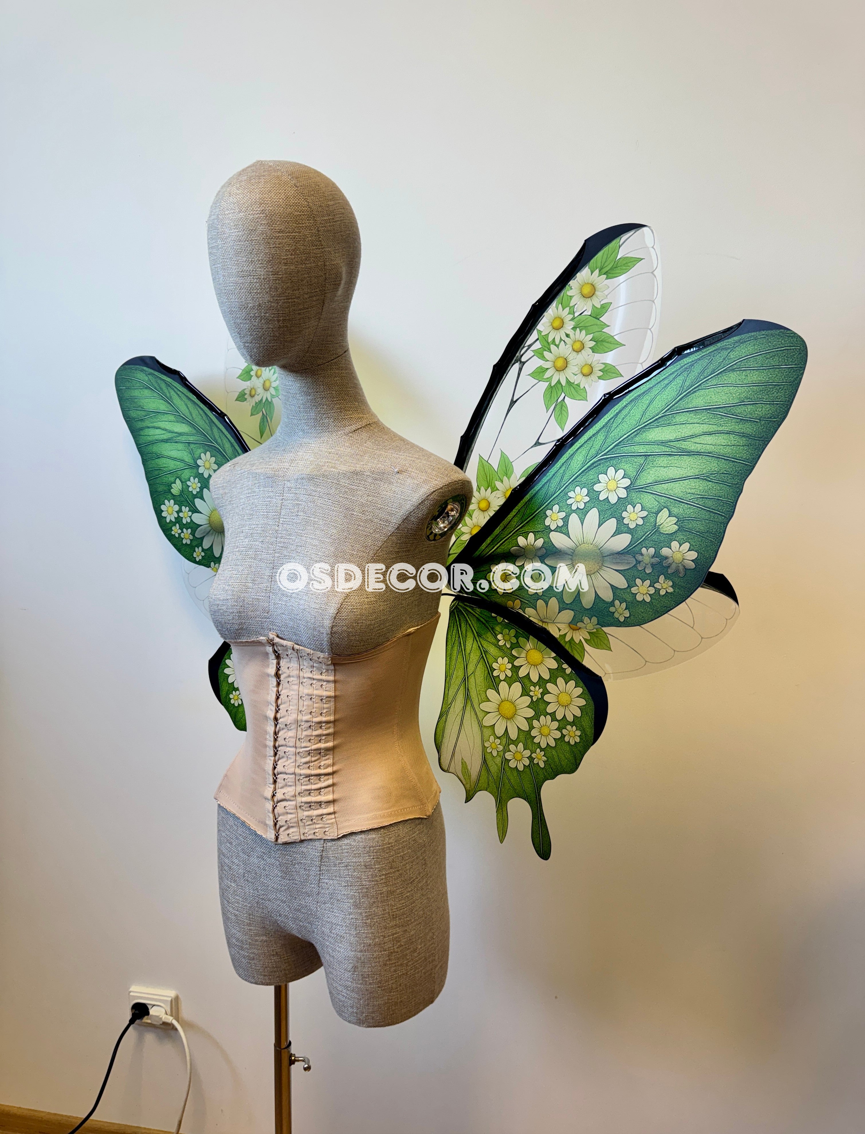Green Flower Butterfly Fairy Wings