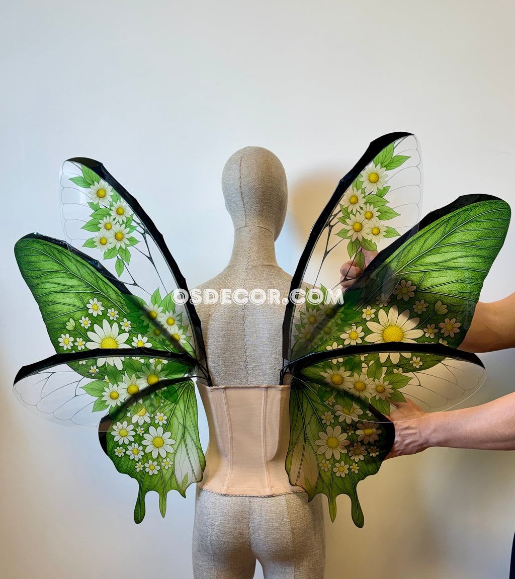Green Flower Butterfly Fairy Wings