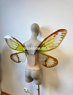 Green Brown Cicada Fairy Wings
