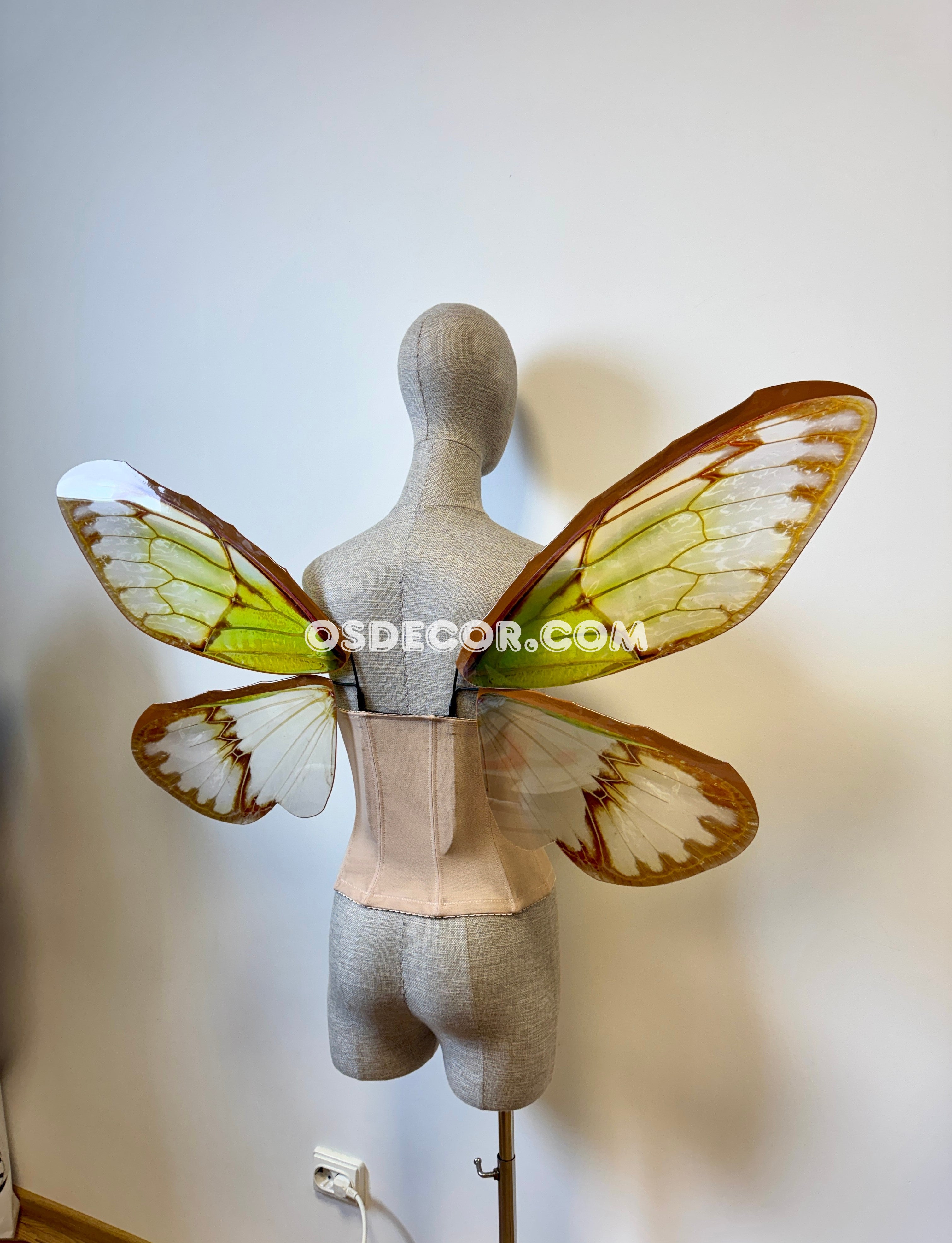 Green Brown Cicada Fairy Wings