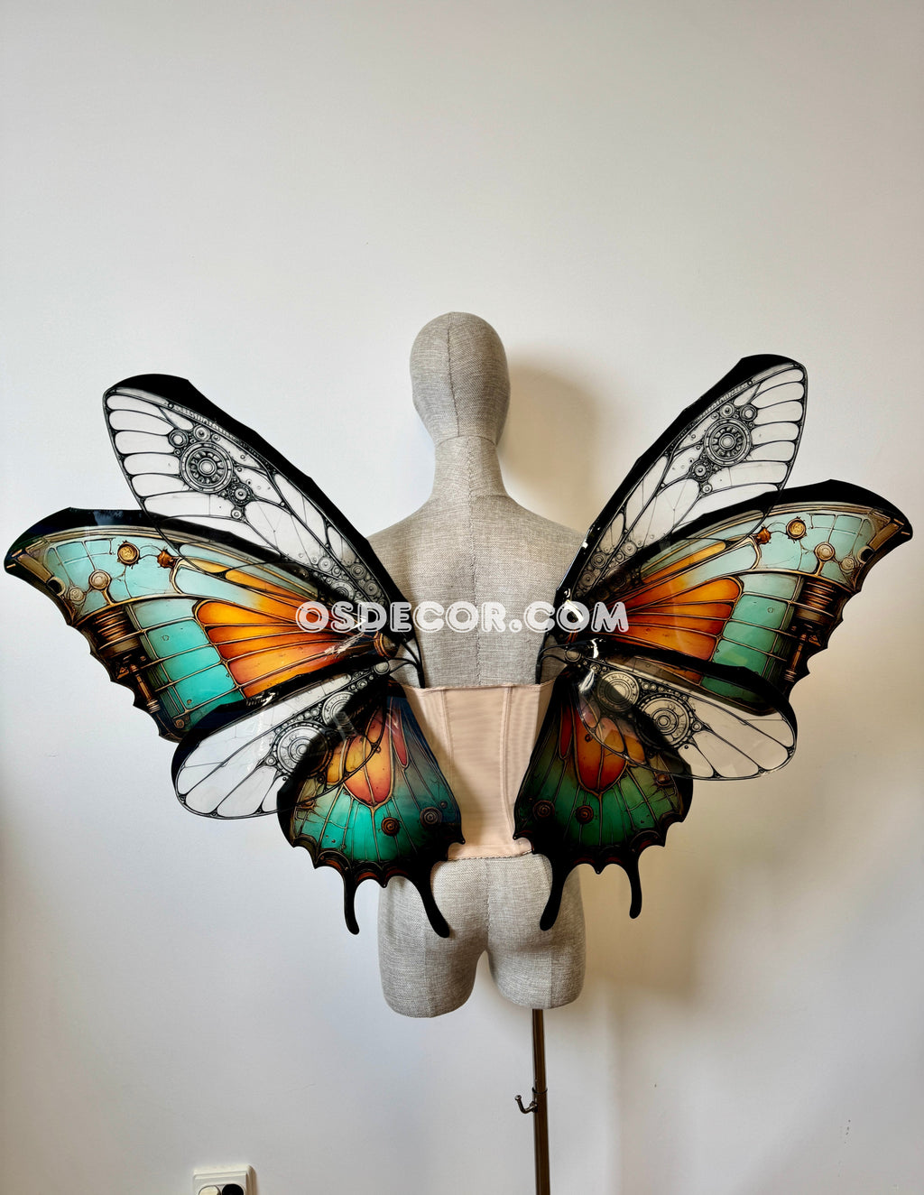 Green Orange Black  Butterfly Fairy Wings