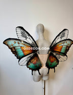 Green Orange Black  Butterfly Fairy Wings