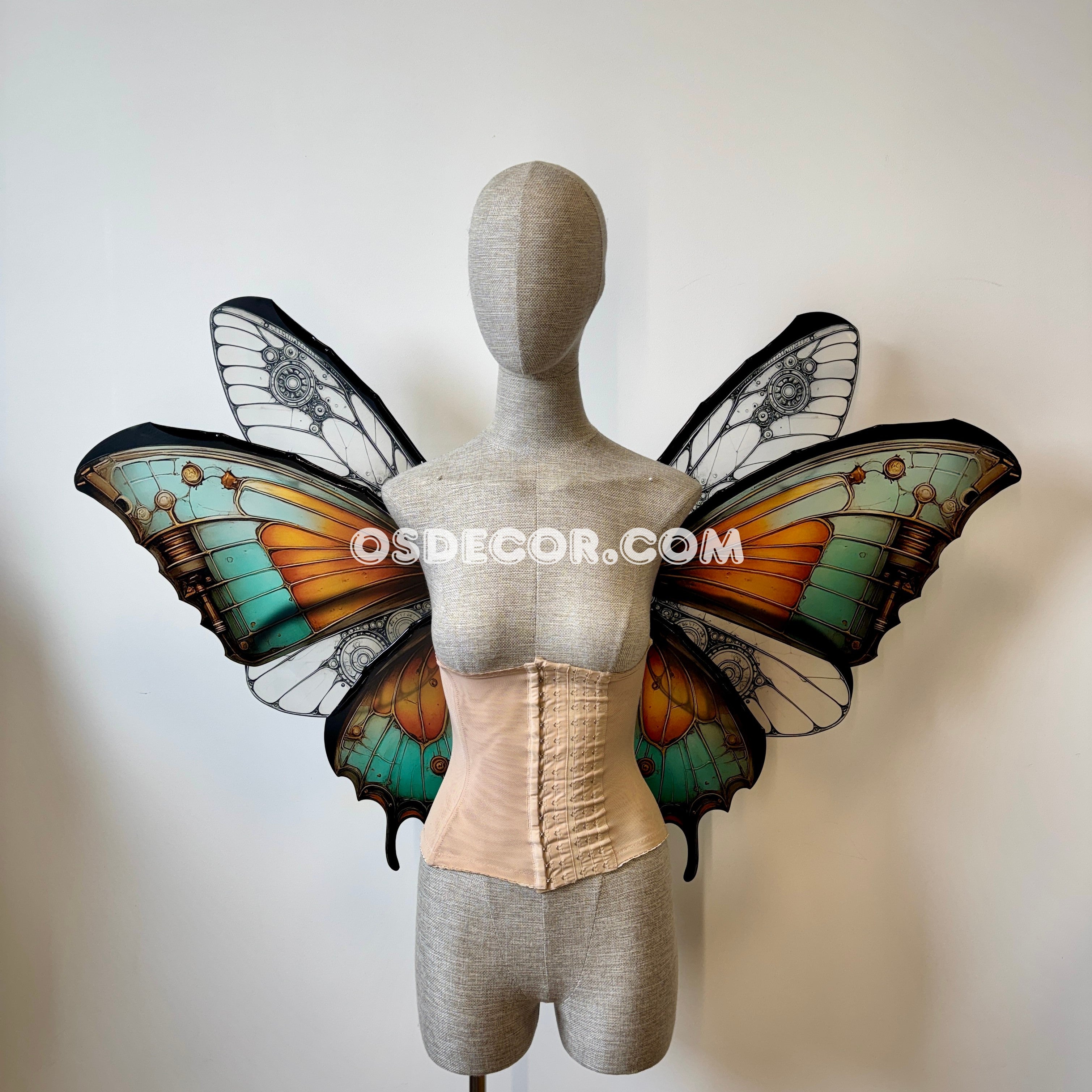 Green Orange Black  Butterfly Fairy Wings