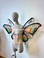 Green Orange Black  Butterfly Fairy Wings