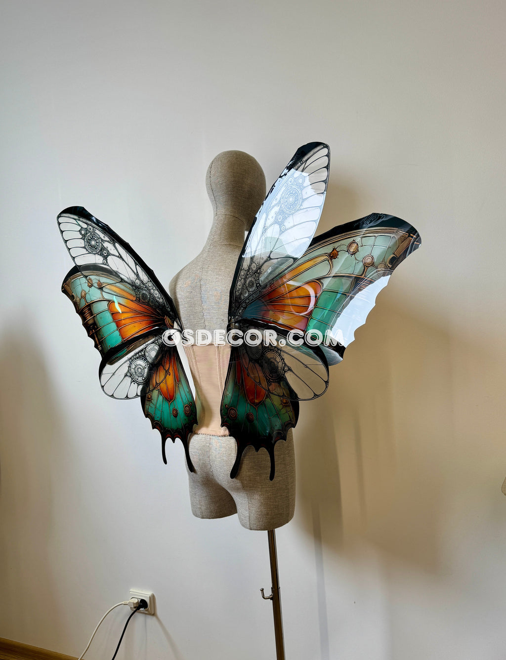 Green Orange Black  Butterfly Fairy Wings