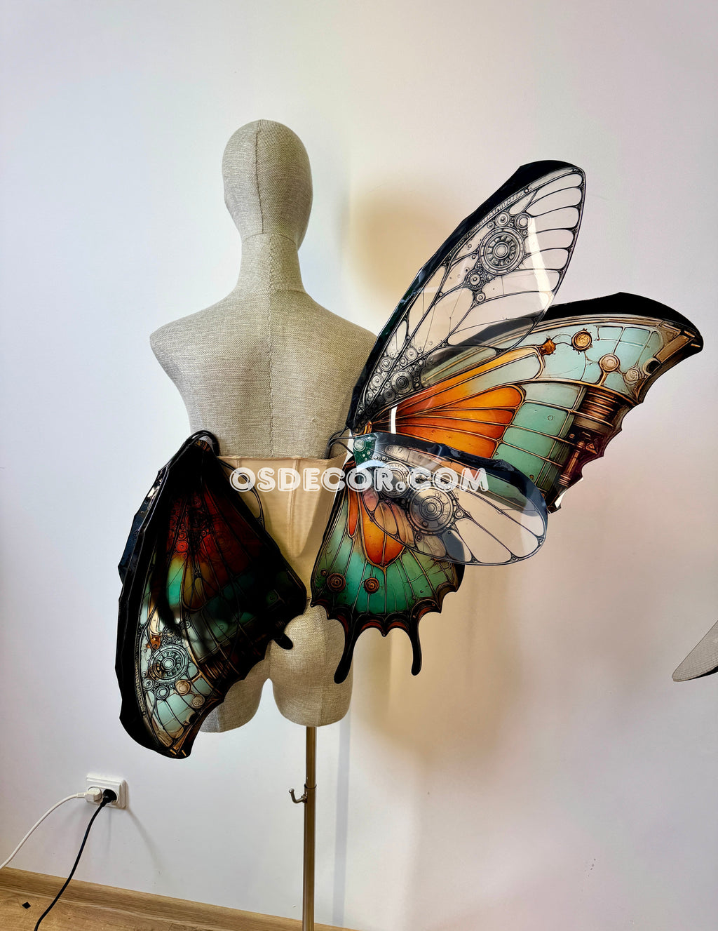 Green Orange Black  Butterfly Fairy Wings