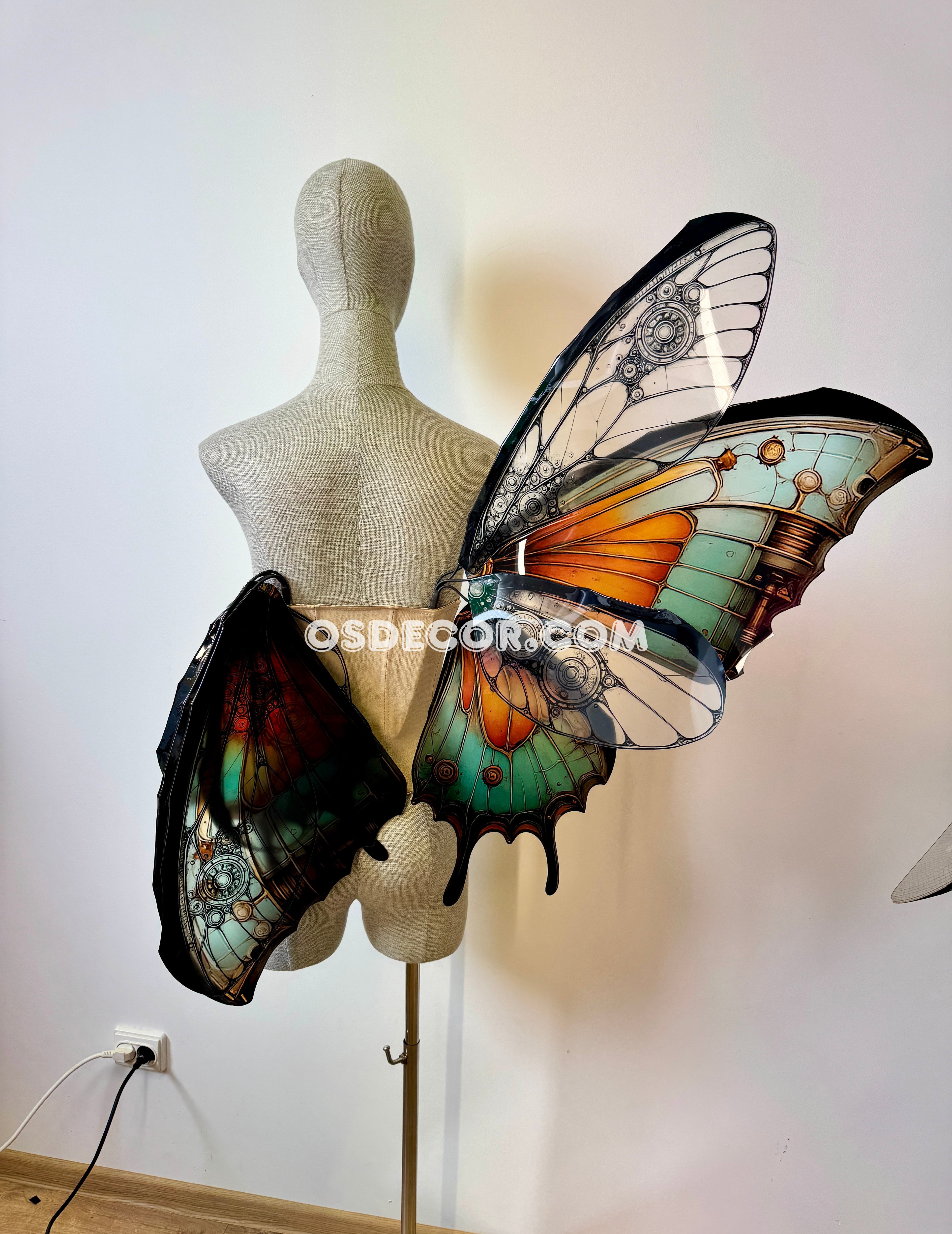 Green Orange Black  Butterfly Fairy Wings