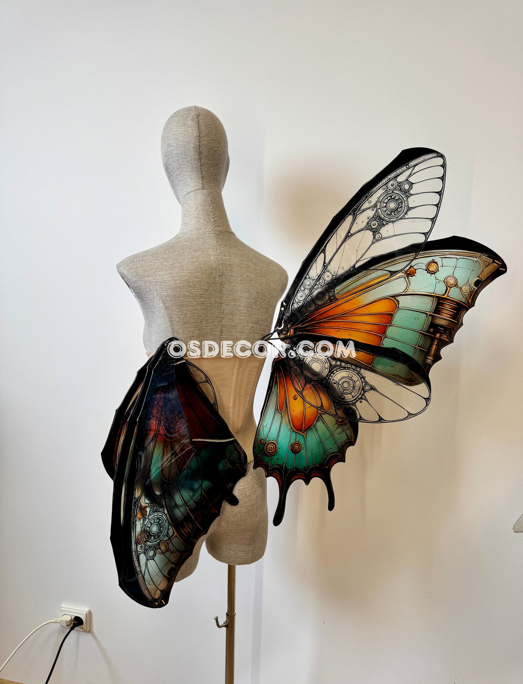 Green Orange Black  Butterfly Fairy Wings