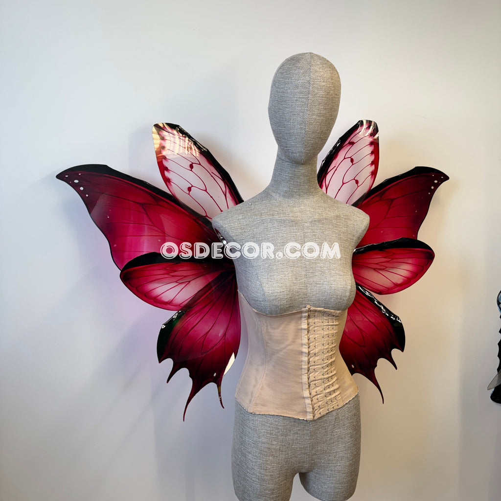 Pink Flower Butterfly Fairy Wings