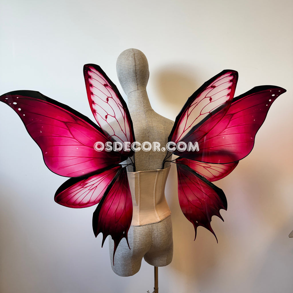 Pink Flower Butterfly Fairy Wings