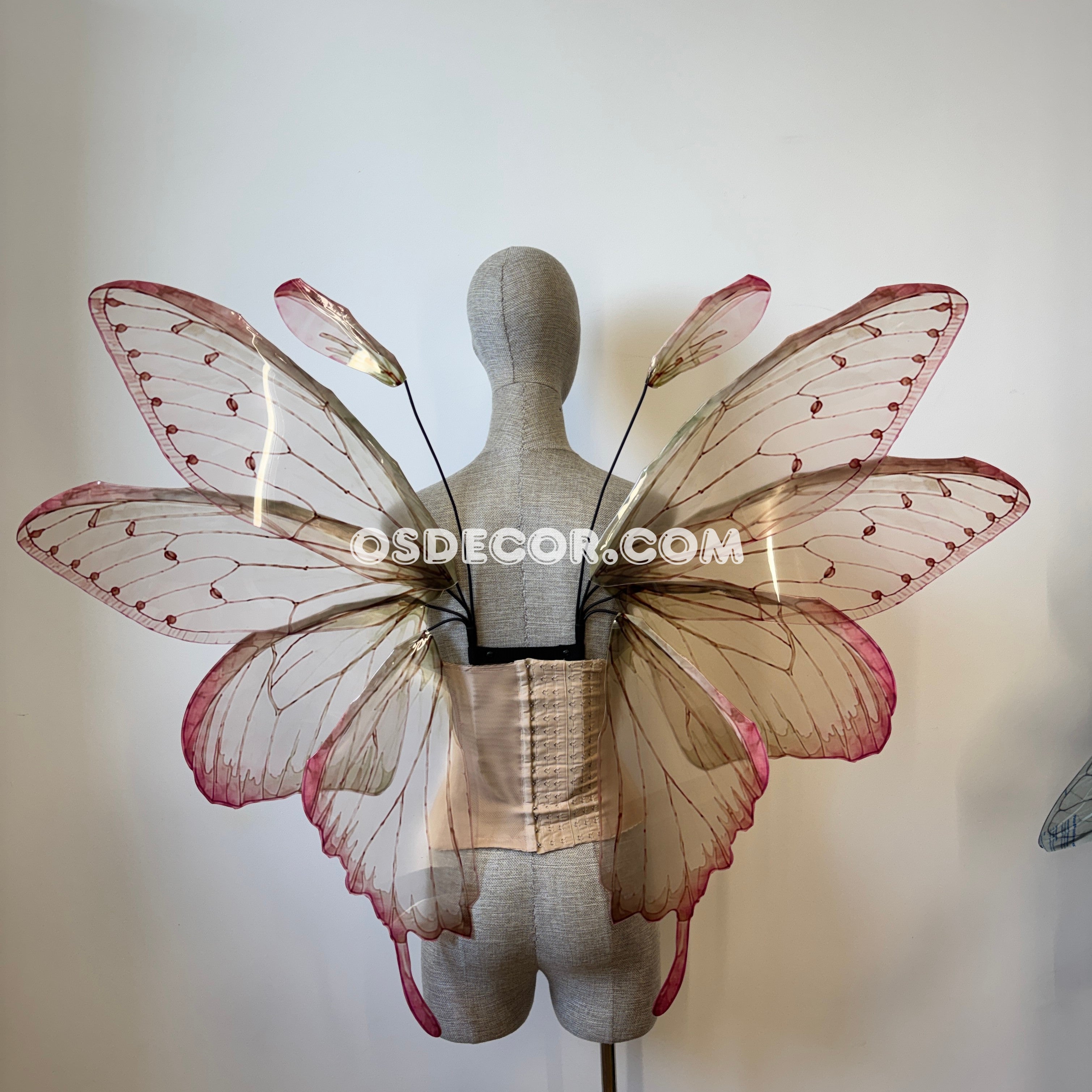 Pink Beige Brown Leaves Fairy Wings