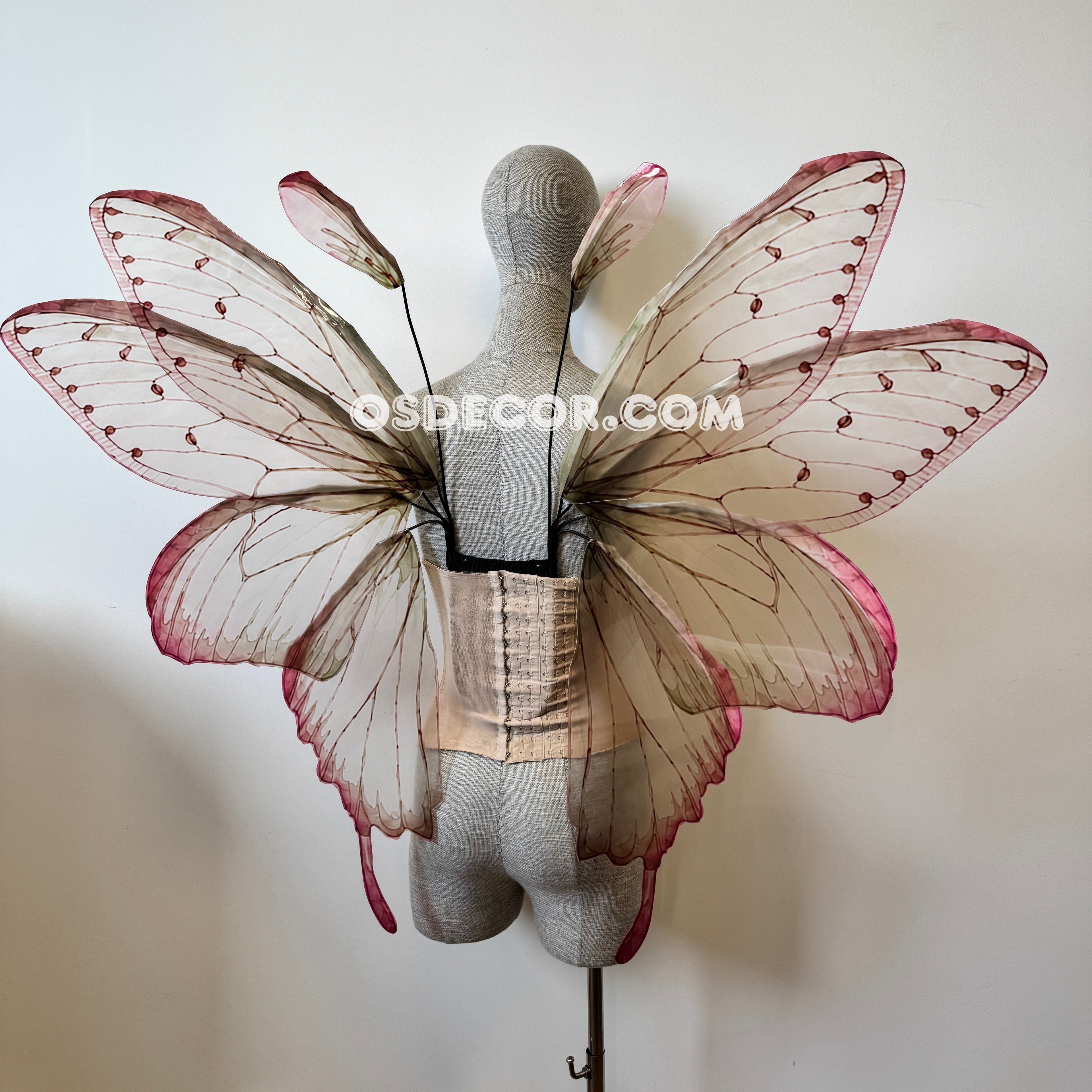 Pink Beige Brown Leaves Fairy Wings