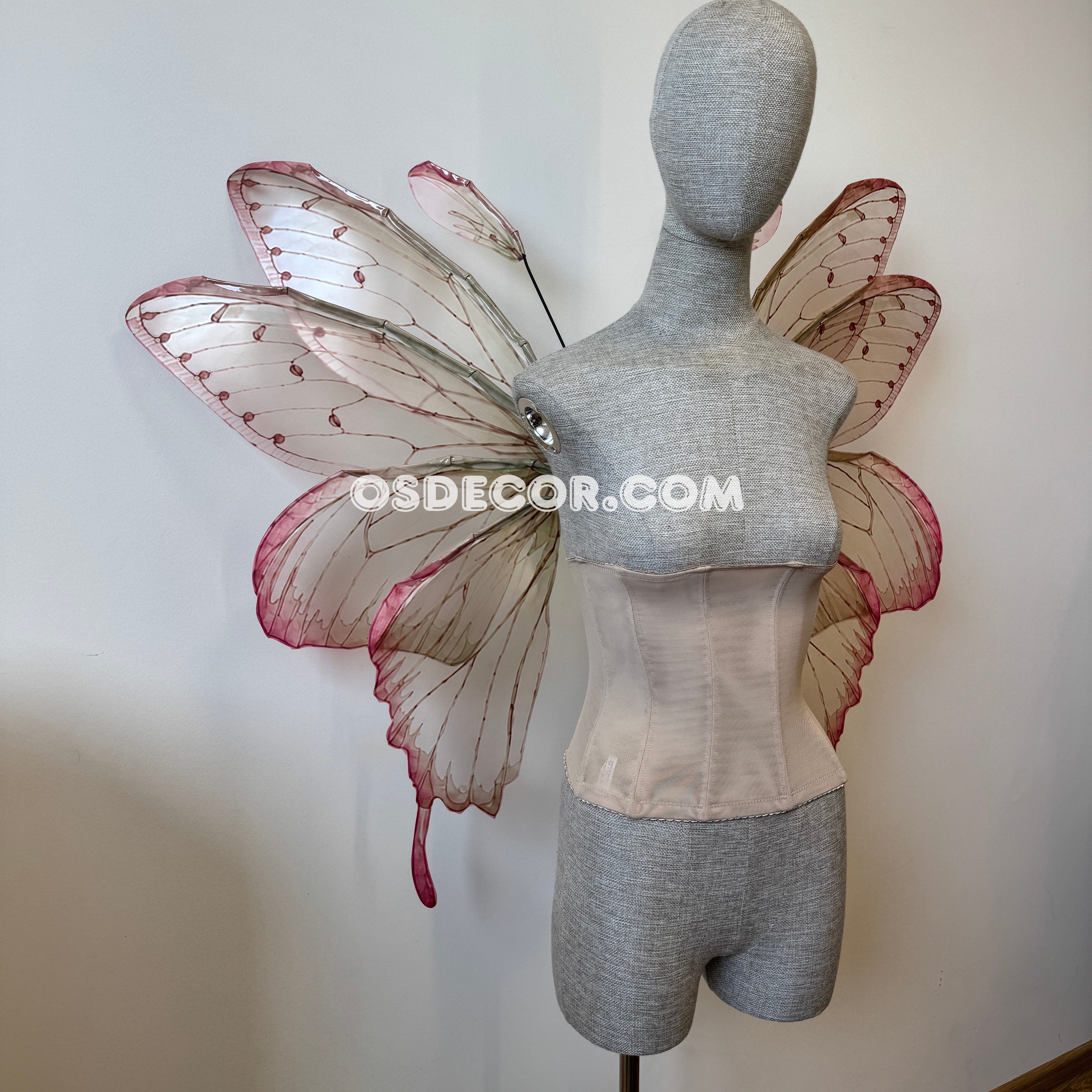 Pink Beige Brown Leaves Fairy Wings