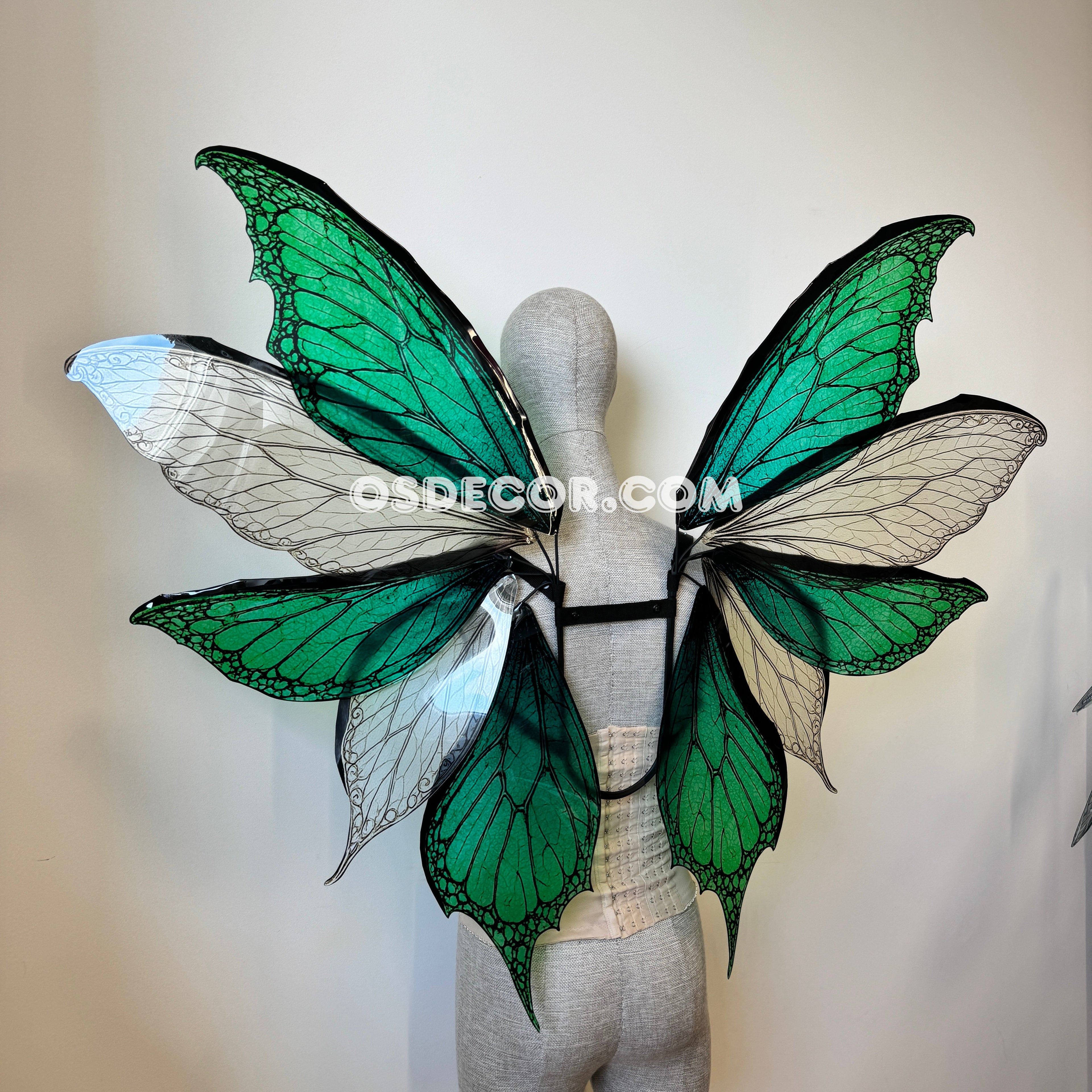 Green White Fairy Wings