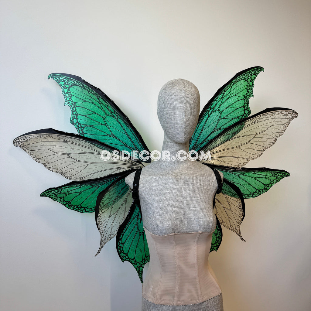 Green White Fairy Wings