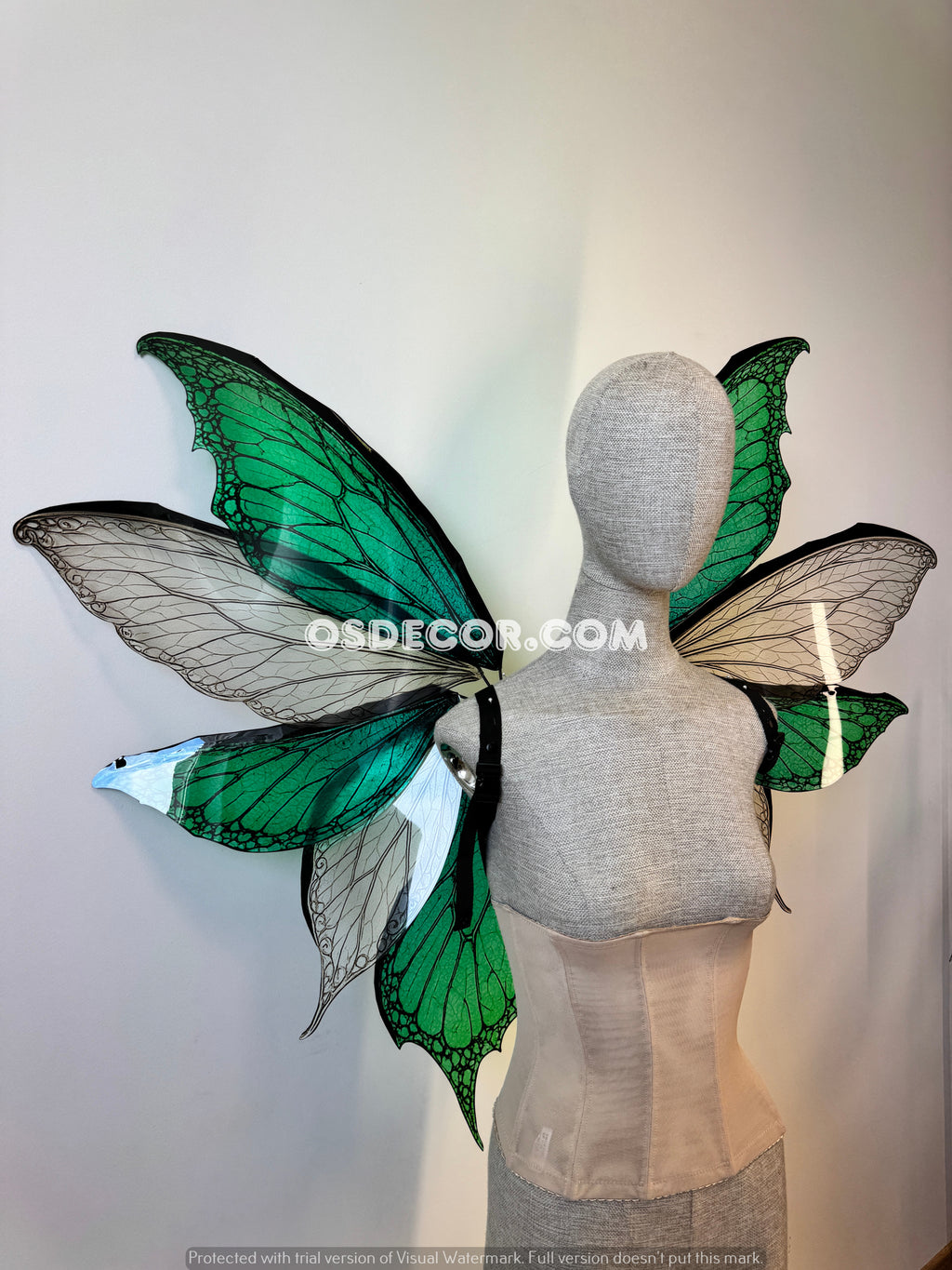 Green White Fairy Wings