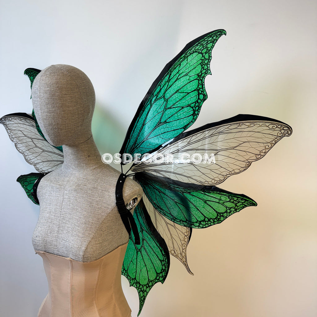 Green White Fairy Wings